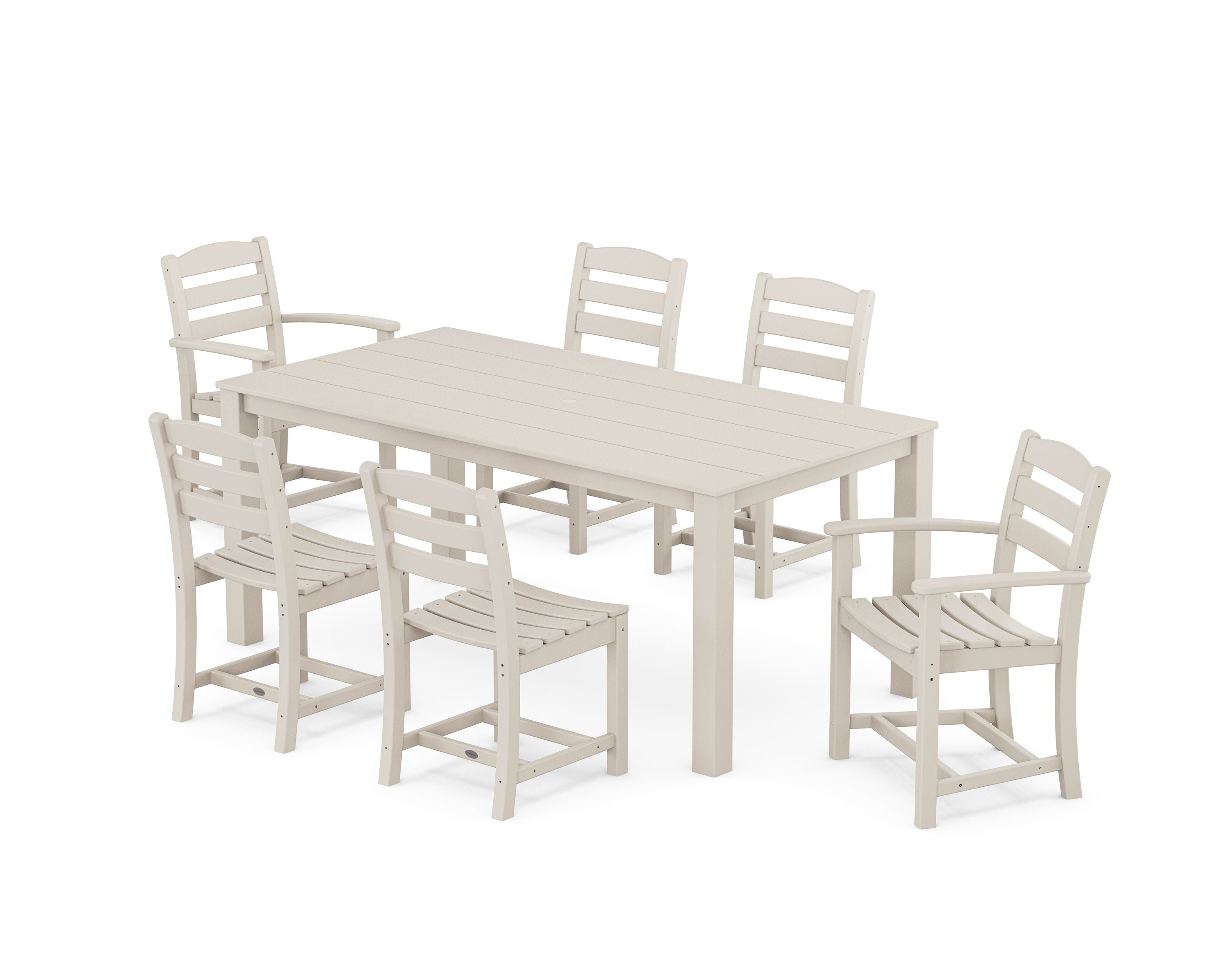 La Casa Cafe' 7-Piece Parsons Dining Set in Sand