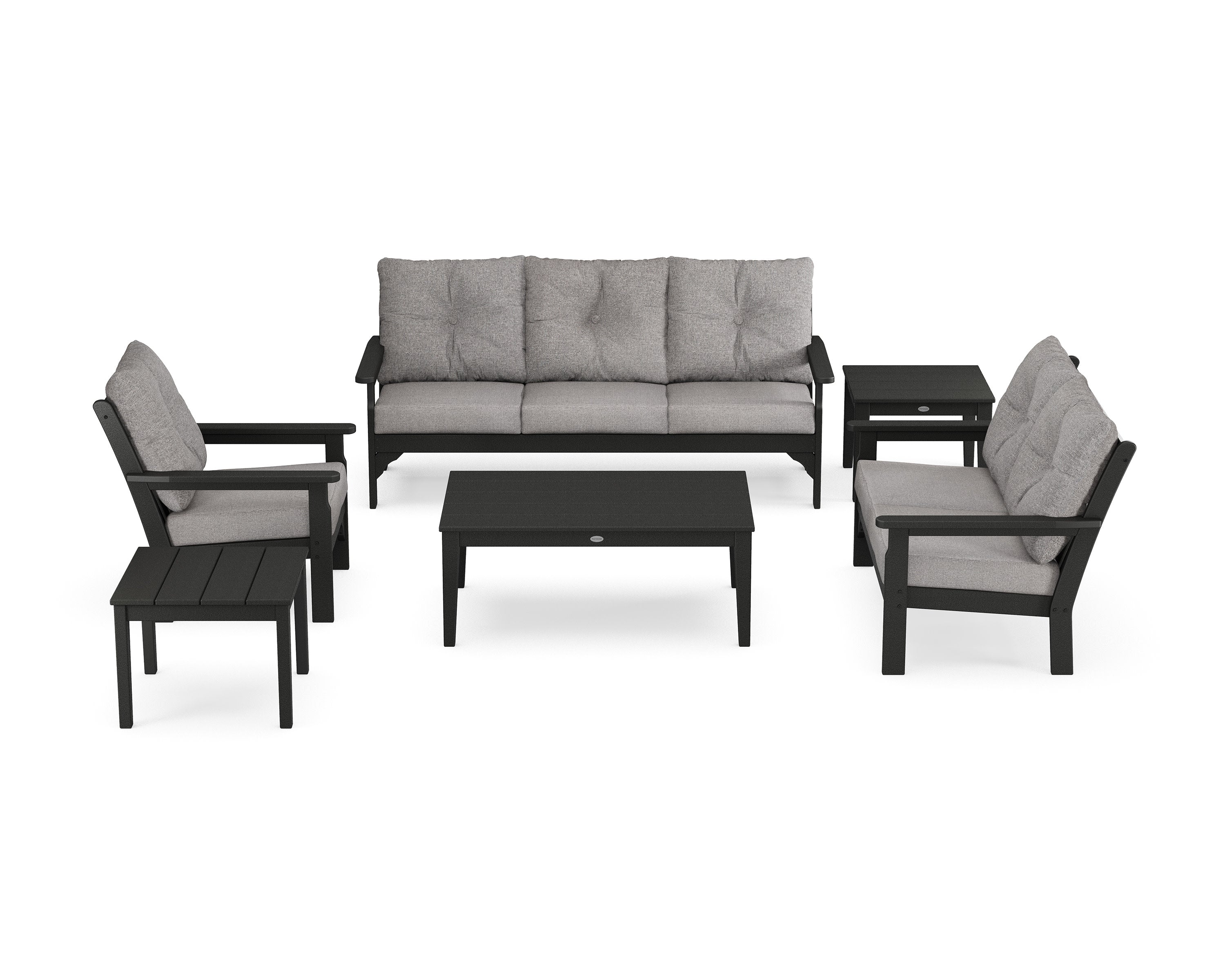 Vineyard 6-Piece Deep Seating Set in Black / Grey Mist