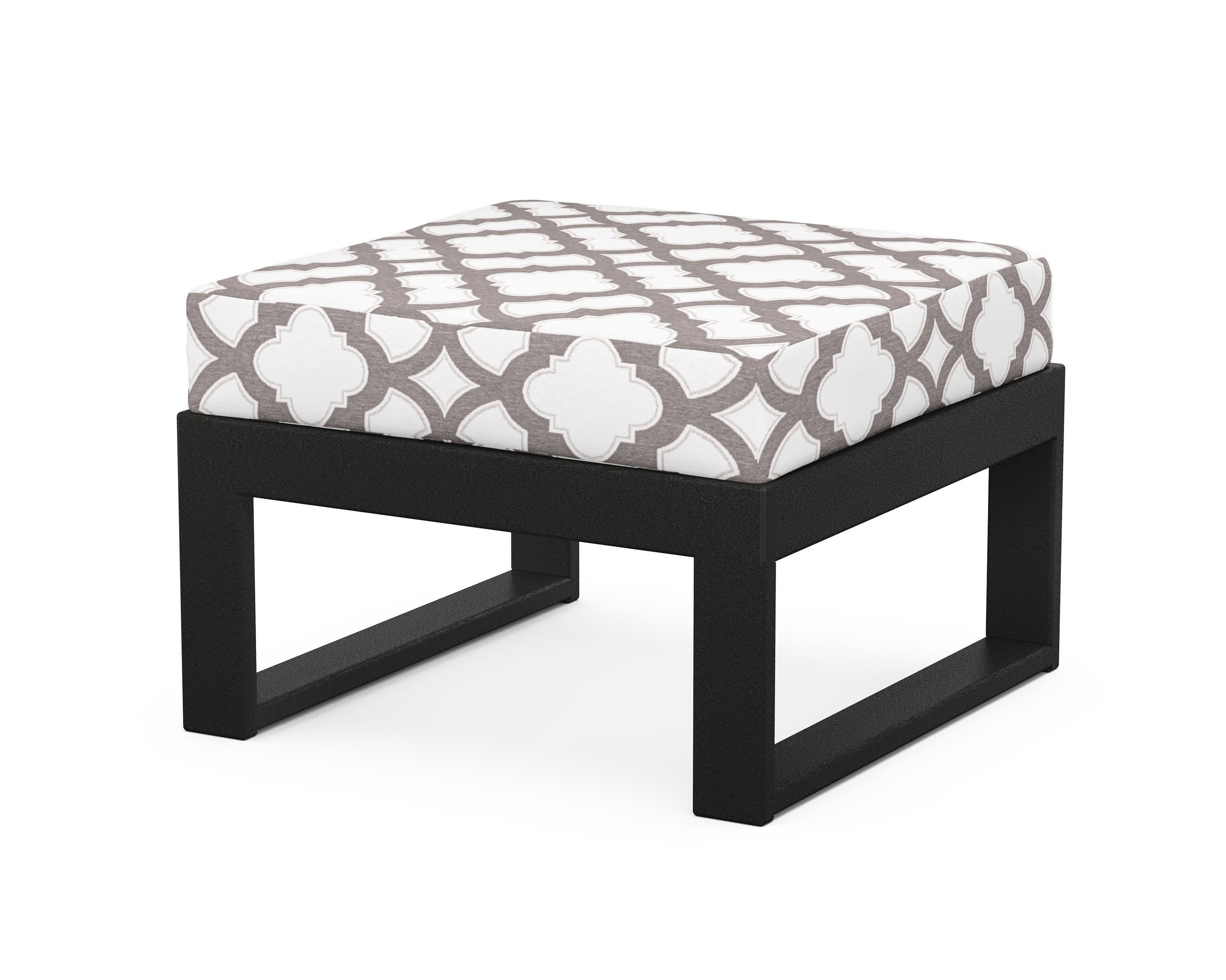 Modular Ottoman - Modern in Black / Trellis Grey Mist