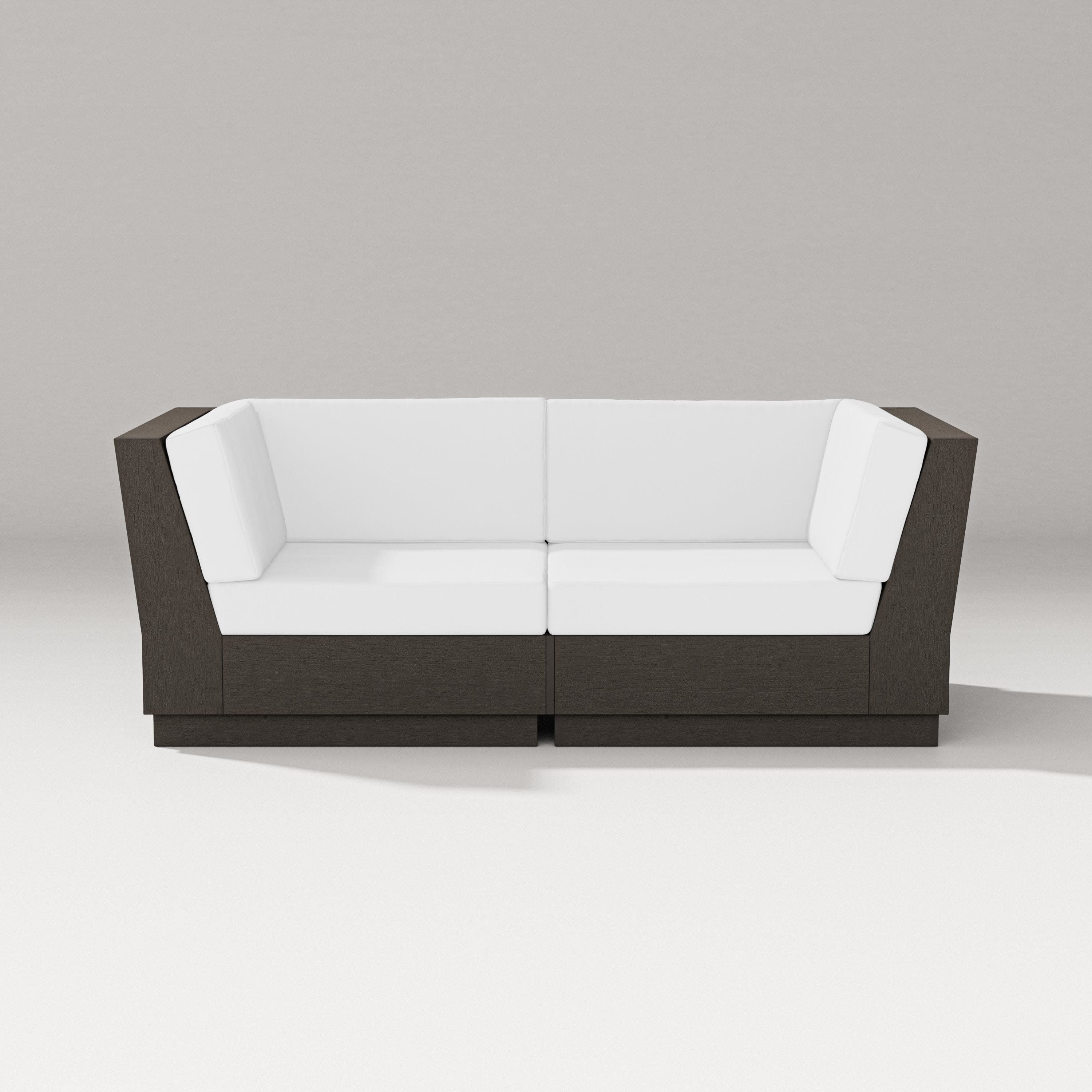 Elevate Loveseat Sectional in Vintage Coffee / Natural
