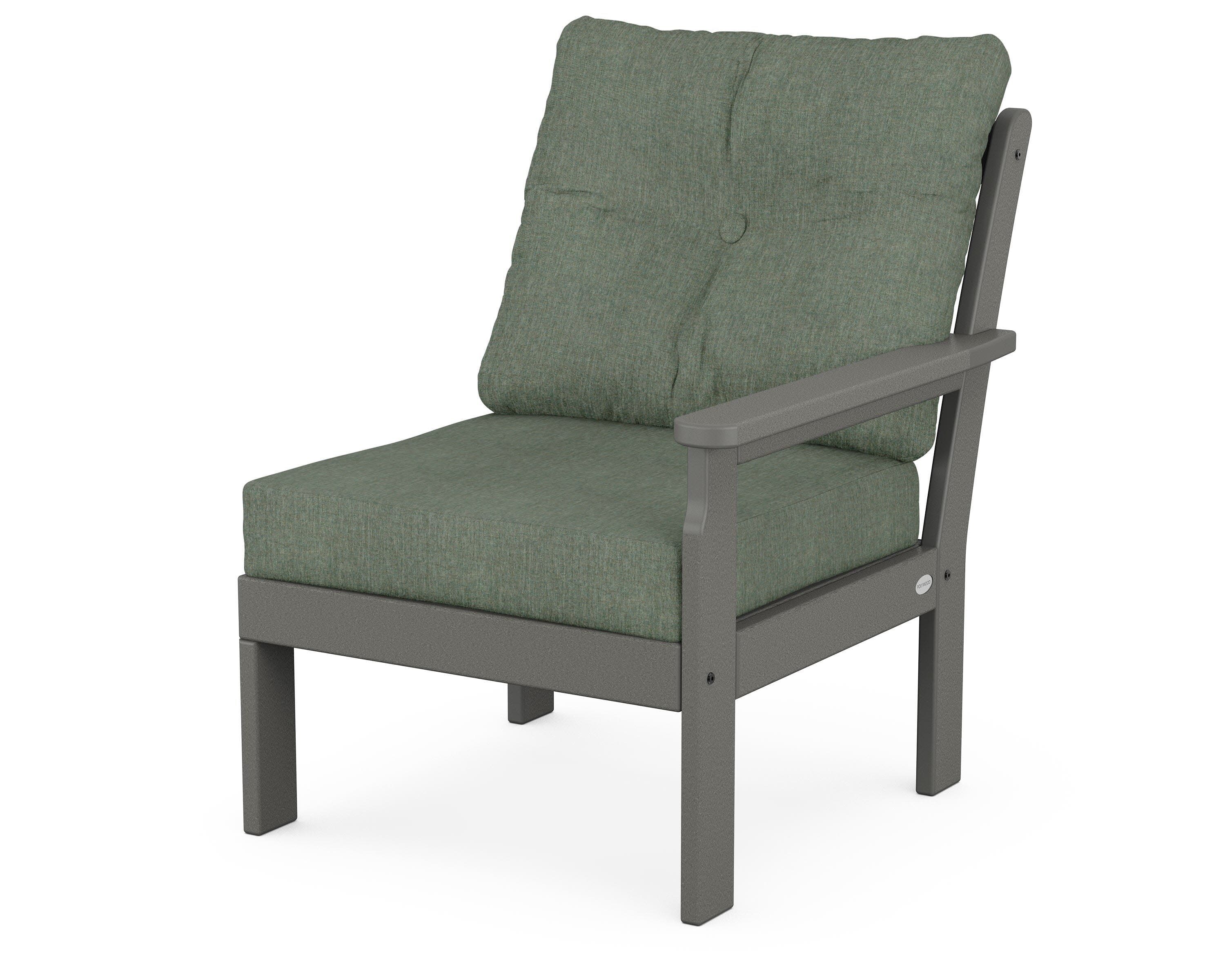 Vineyard Modular Right Arm Chair in Slate Grey / Cast Sage