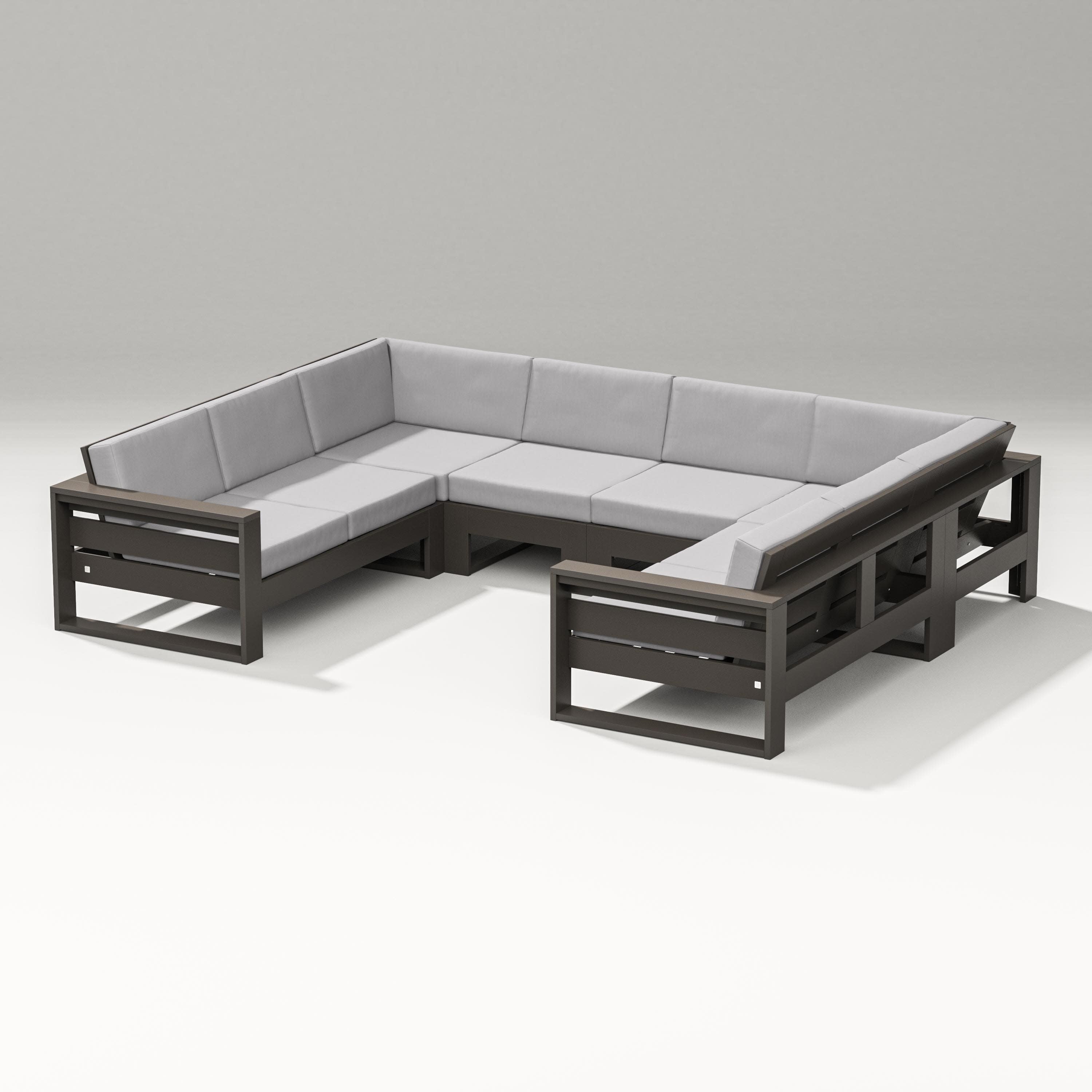 Latitude U-Shaped Sectional in Vintage Coffee / Granite