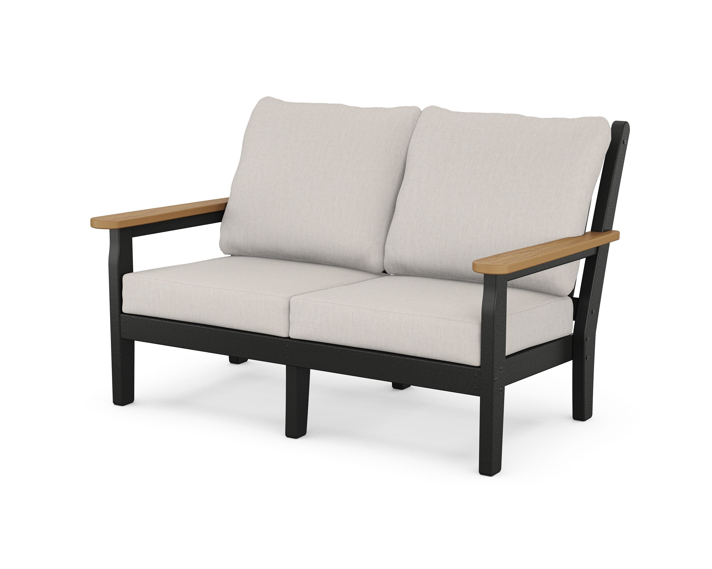 Chippendale Deep Seating Loveseat in Black / Natural / Cast Ash