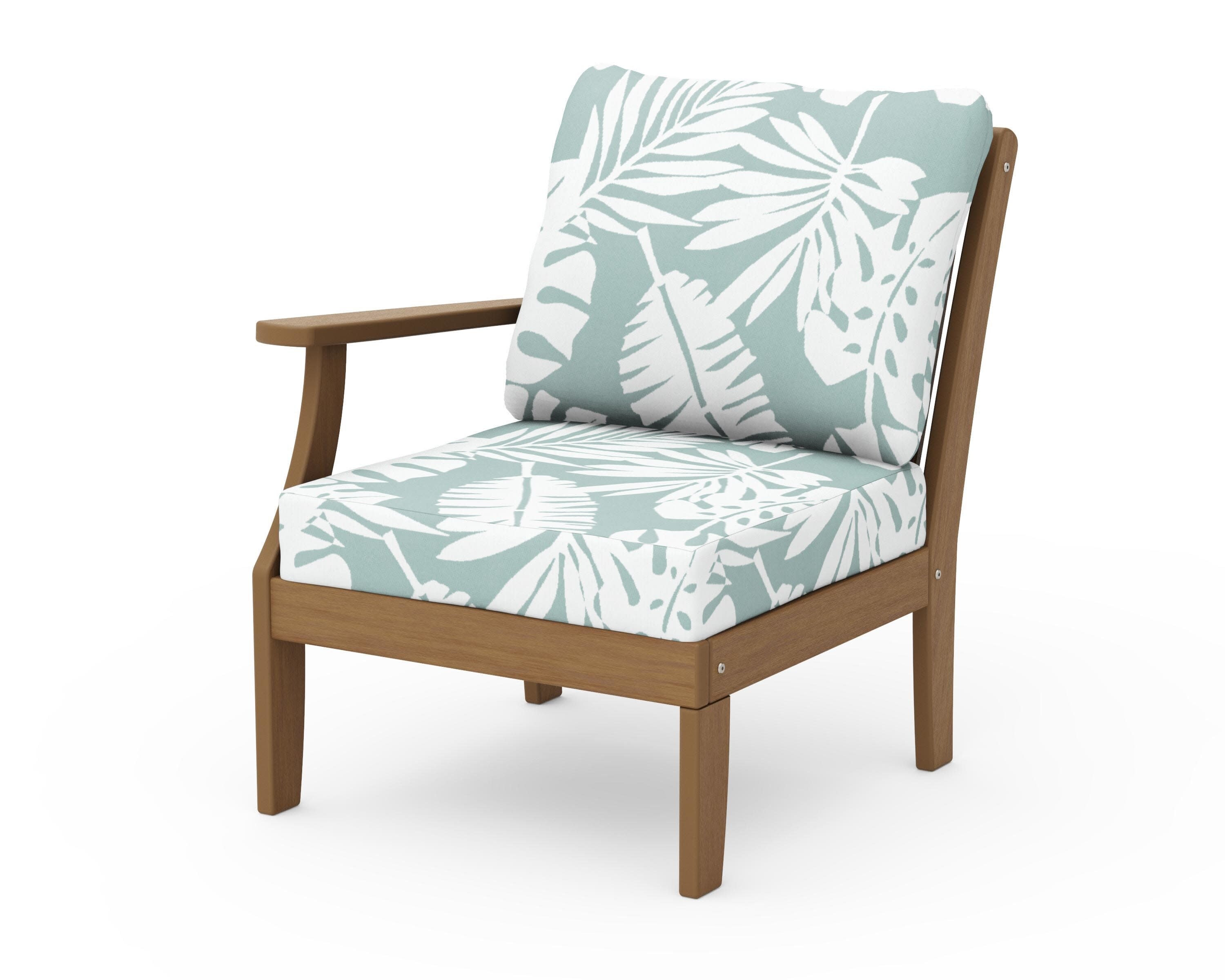 Braxton Modular Left Arm Chair in Natural / Leaf Glacier Spa