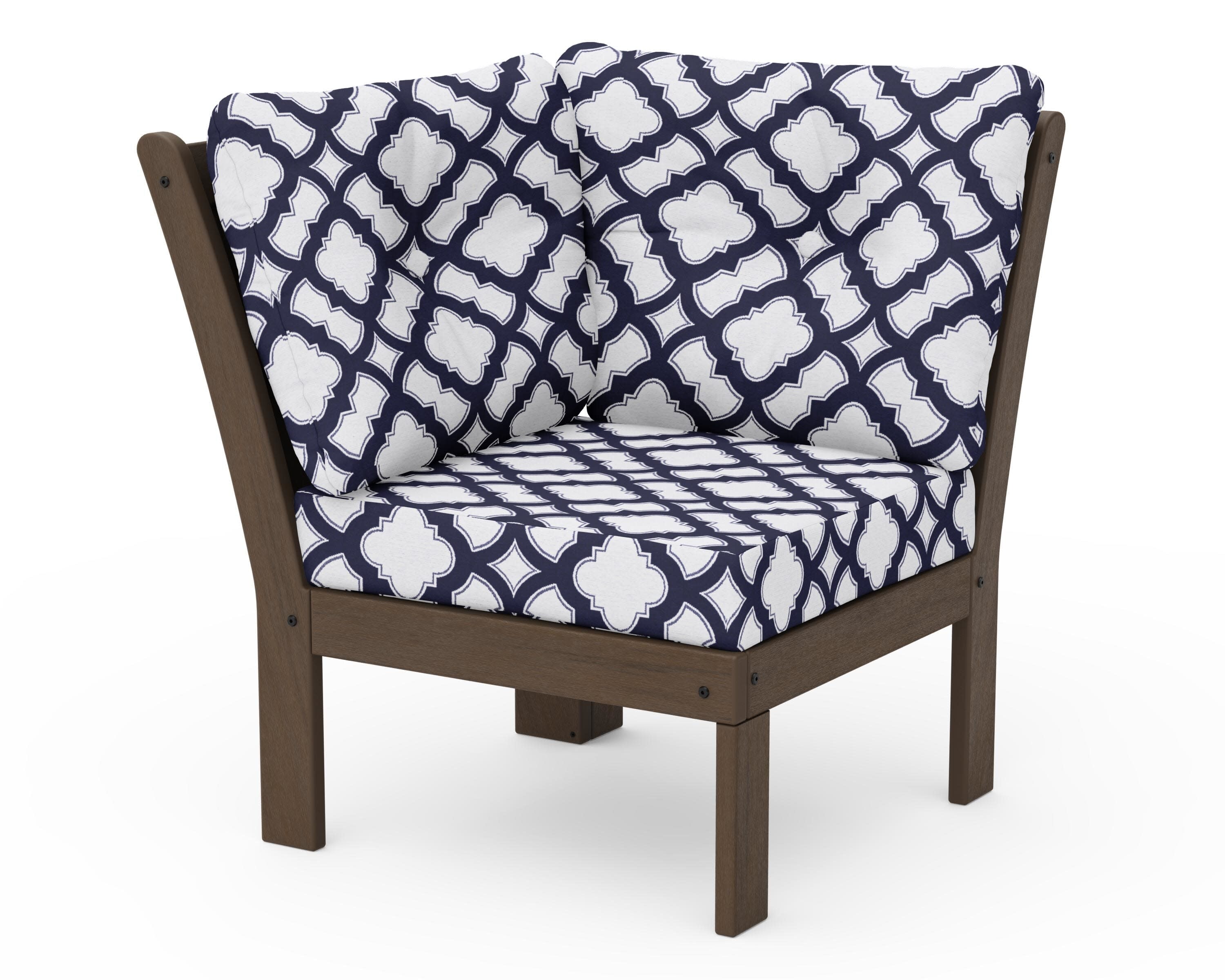 Vineyard Modular Corner Chair in Kona / Trellis Navy