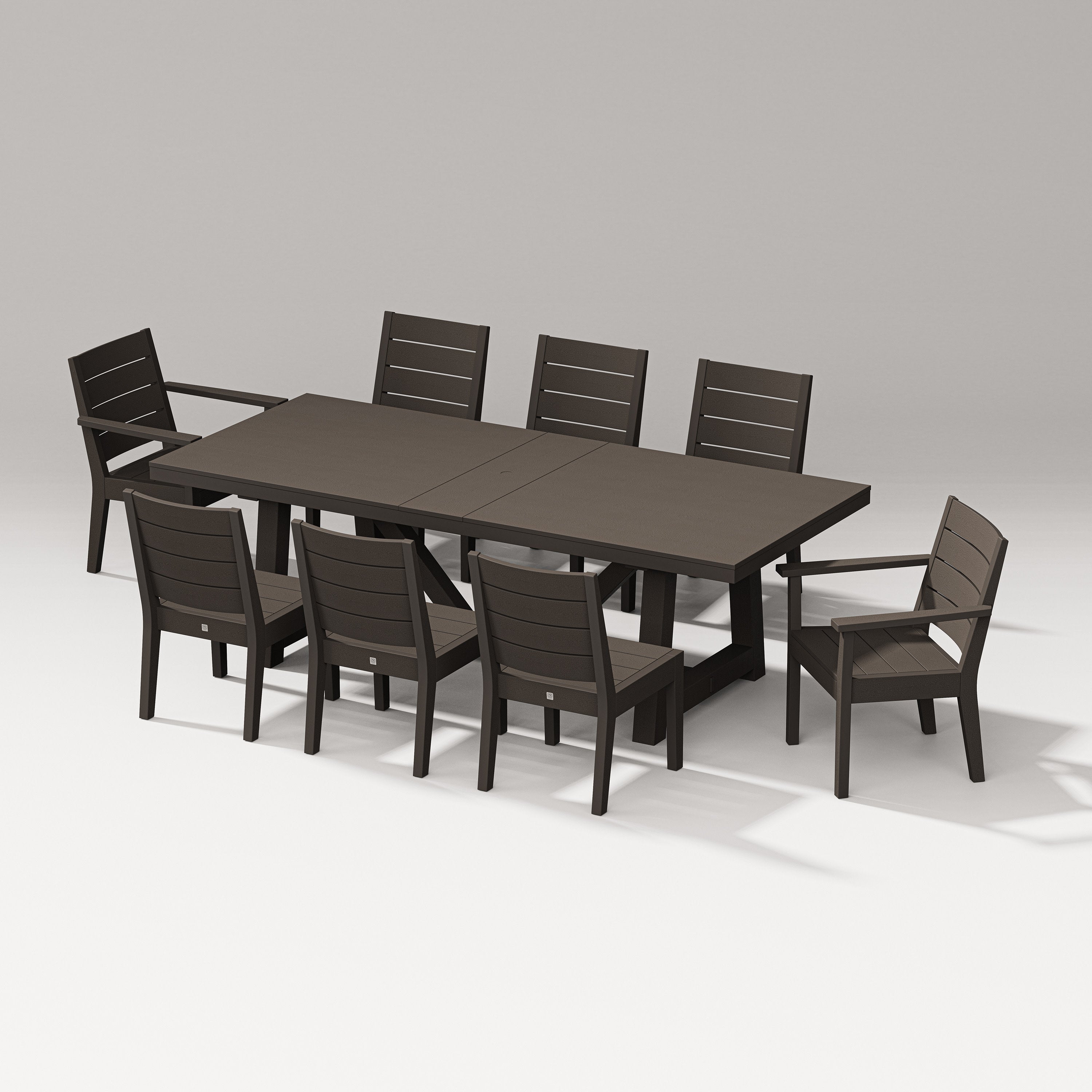 Latitude 9-Piece A-Frame Table Dining Set in Vintage Coffee