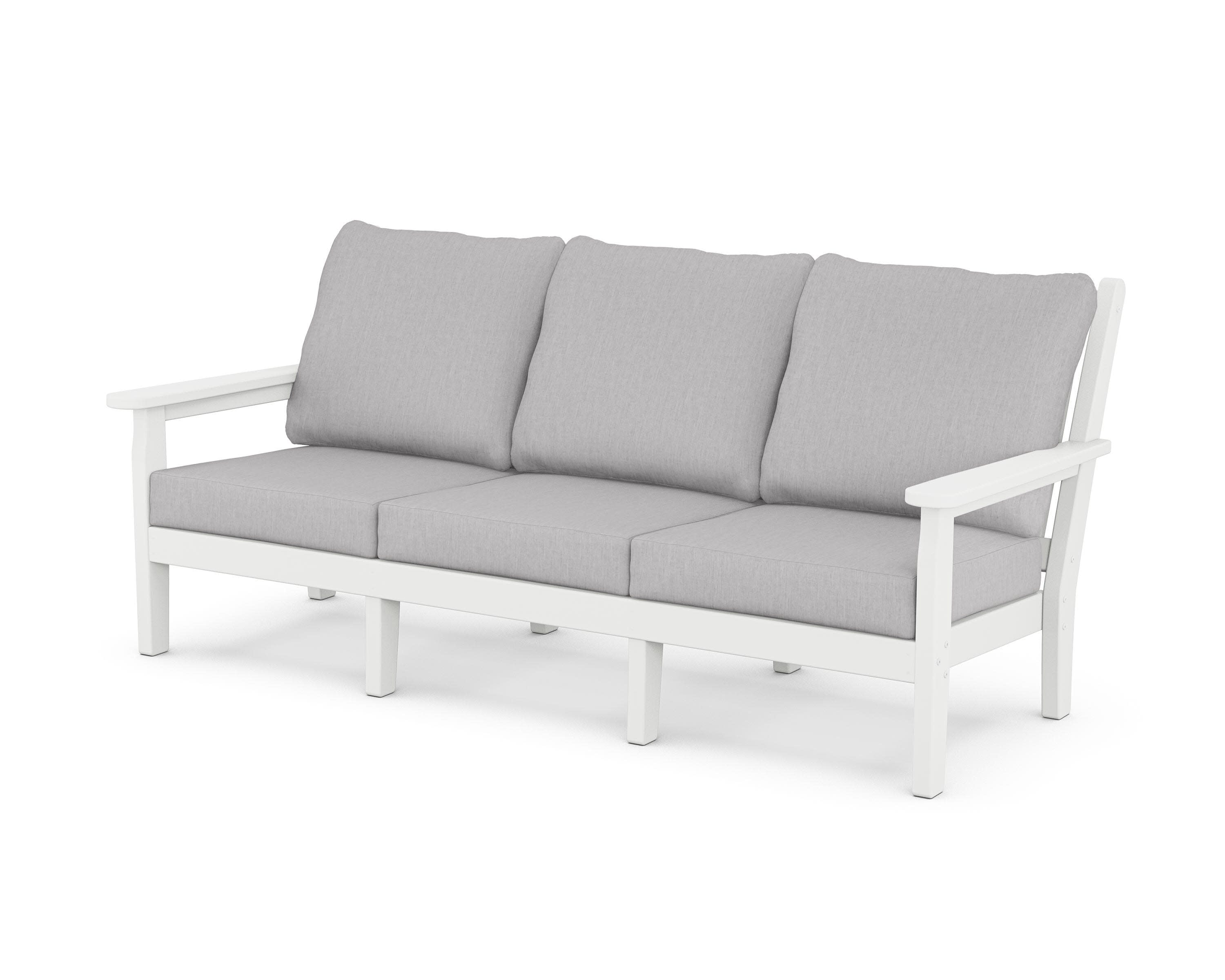 Chippendale Deep Seating Sofa in White / Granite