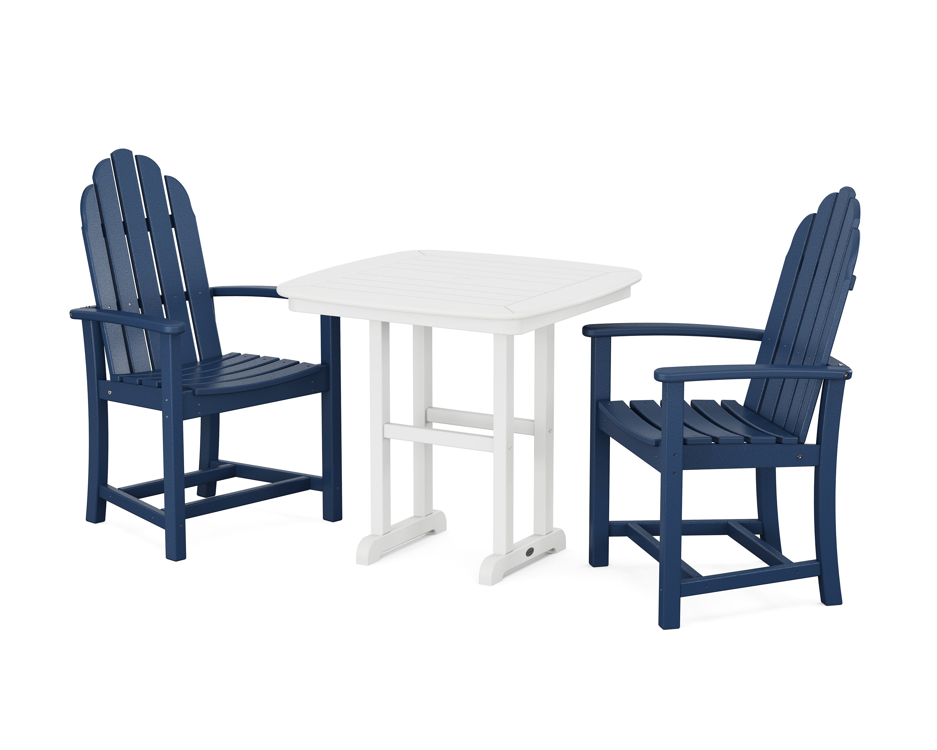 Classic Adirondack 3-Piece Dining Set in Navy / White
