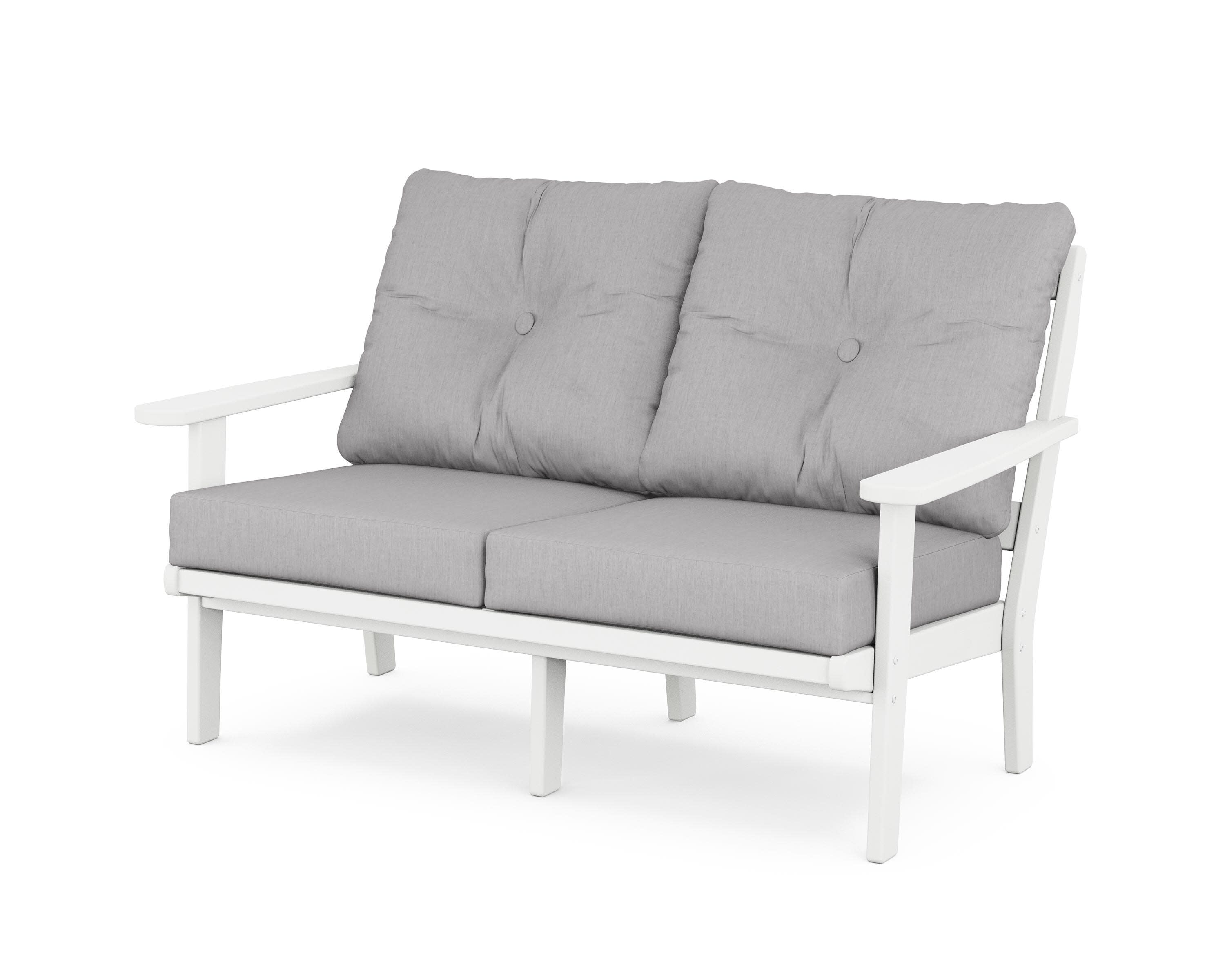 Mission Deep SeatingLoveseat in White / Granite