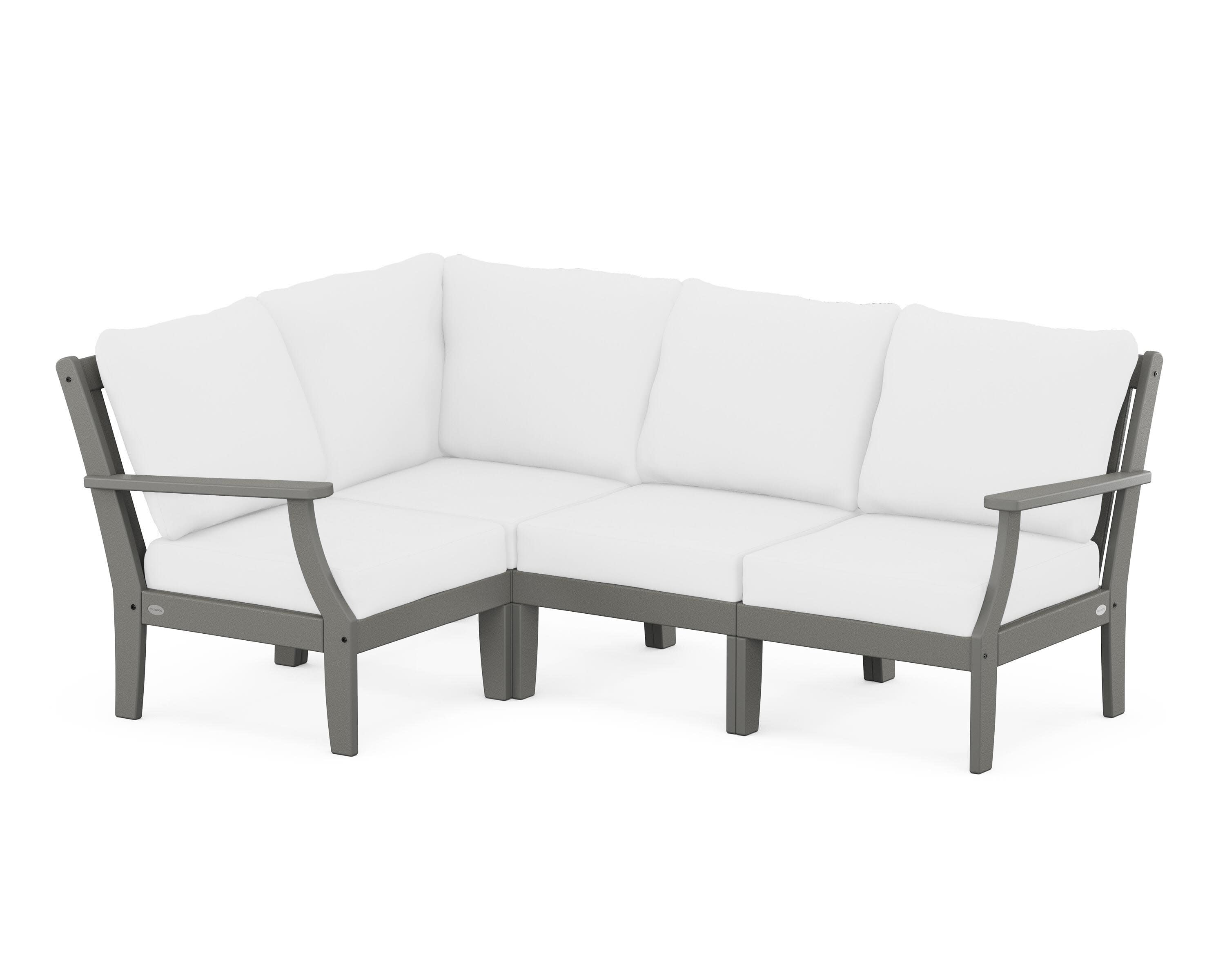 Braxton Modular 4-Piece Deep Seating Set in Slate Grey / Natural