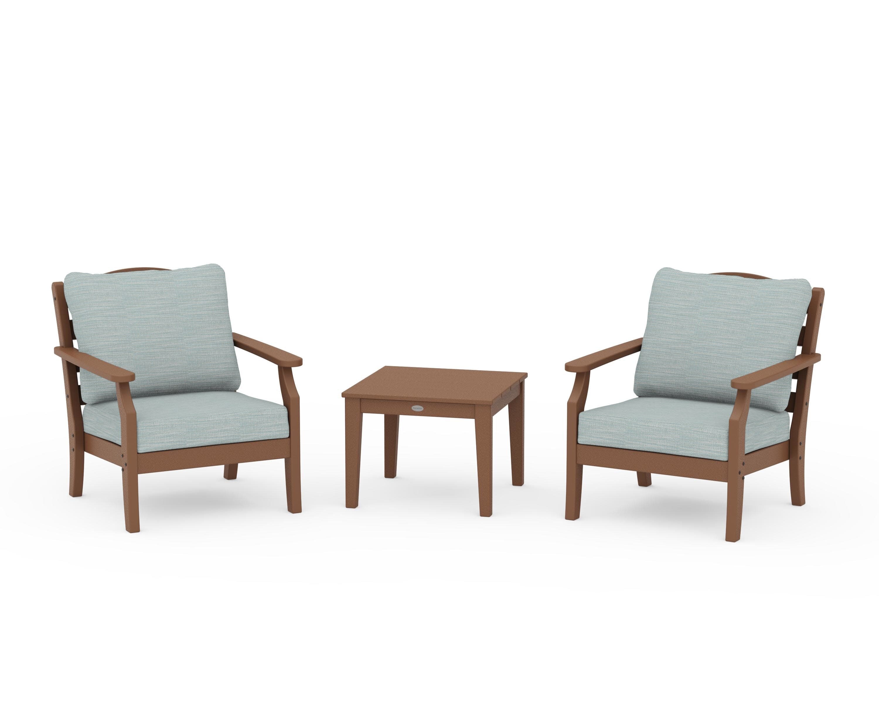 Savannah 3-Piece Deep Seating Set in Teak / Soothe Mist
