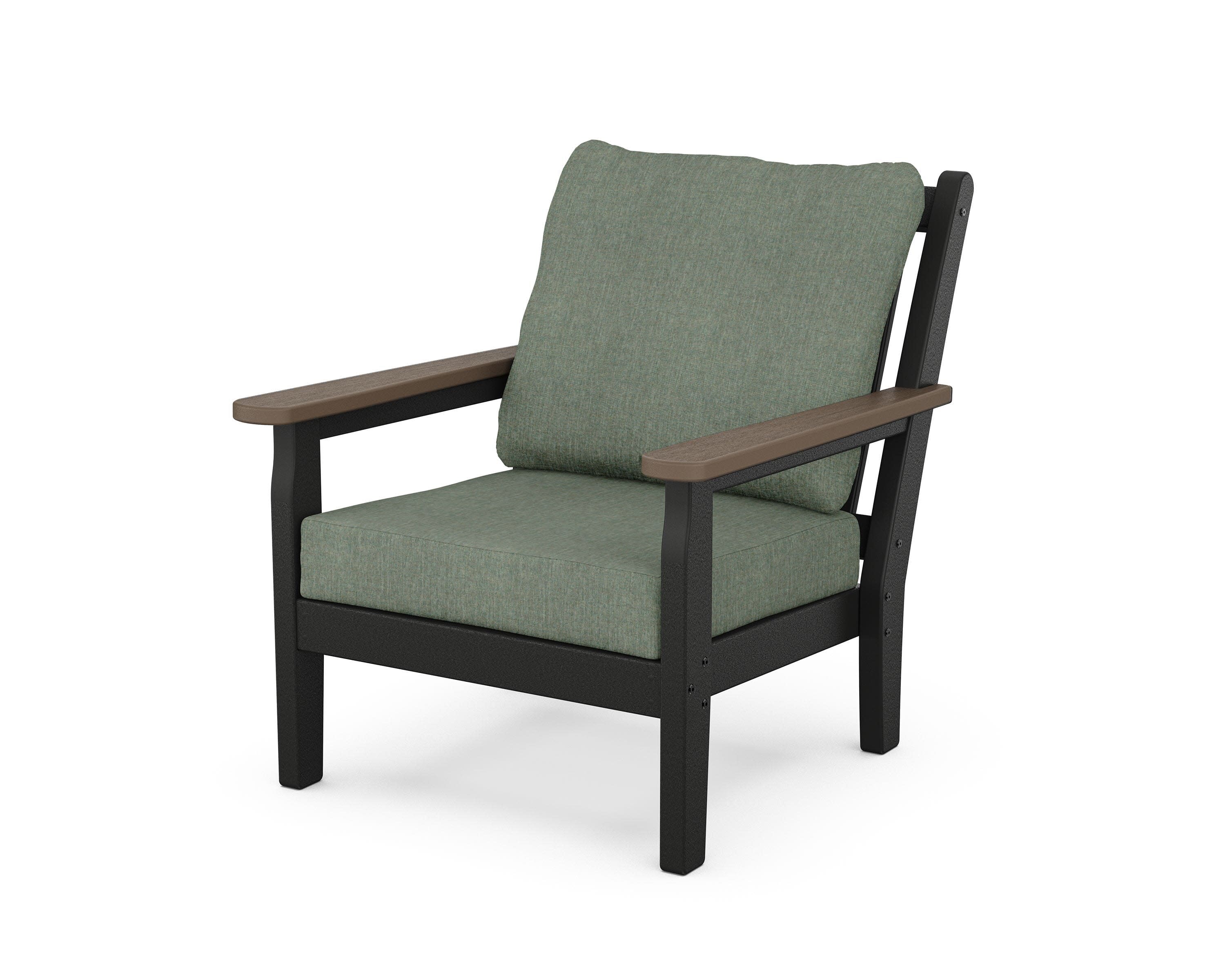 Chippendale Deep Seating Chair in Black / Kona / Cast Sage