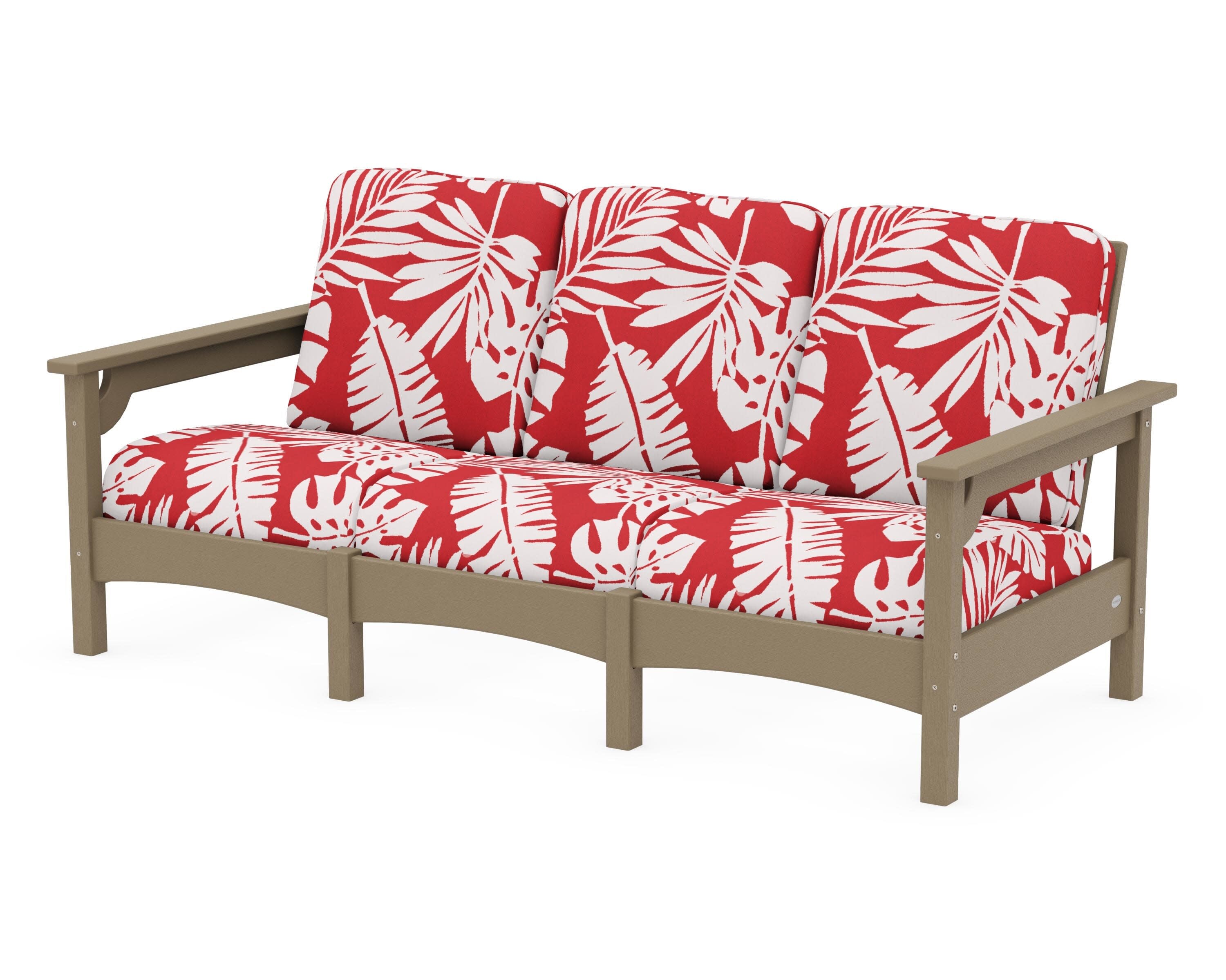 Club Sofa in Vintage Sahara / Leaf Crimson