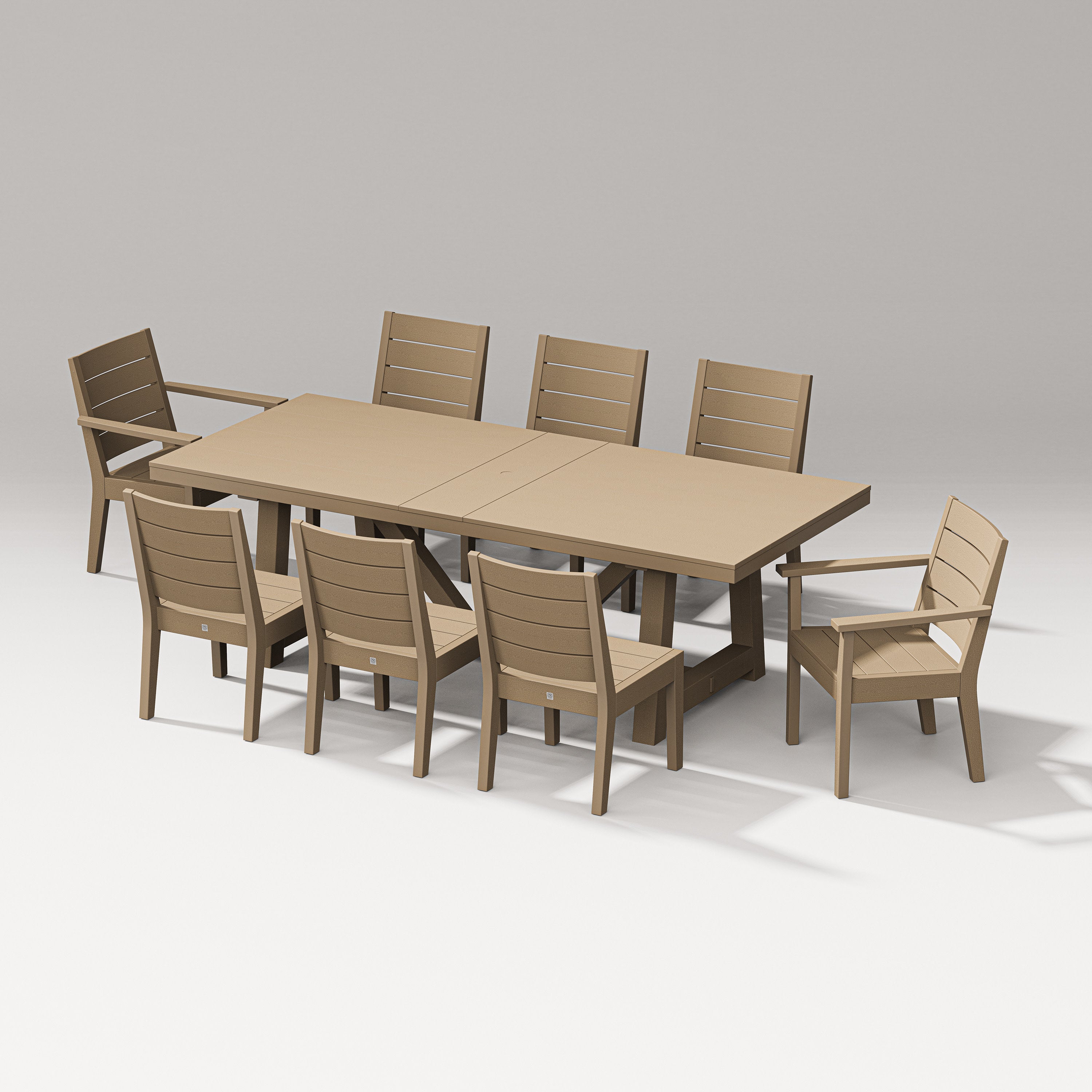 Latitude 9-Piece A-Frame Table Dining Set in Vintage Sahara