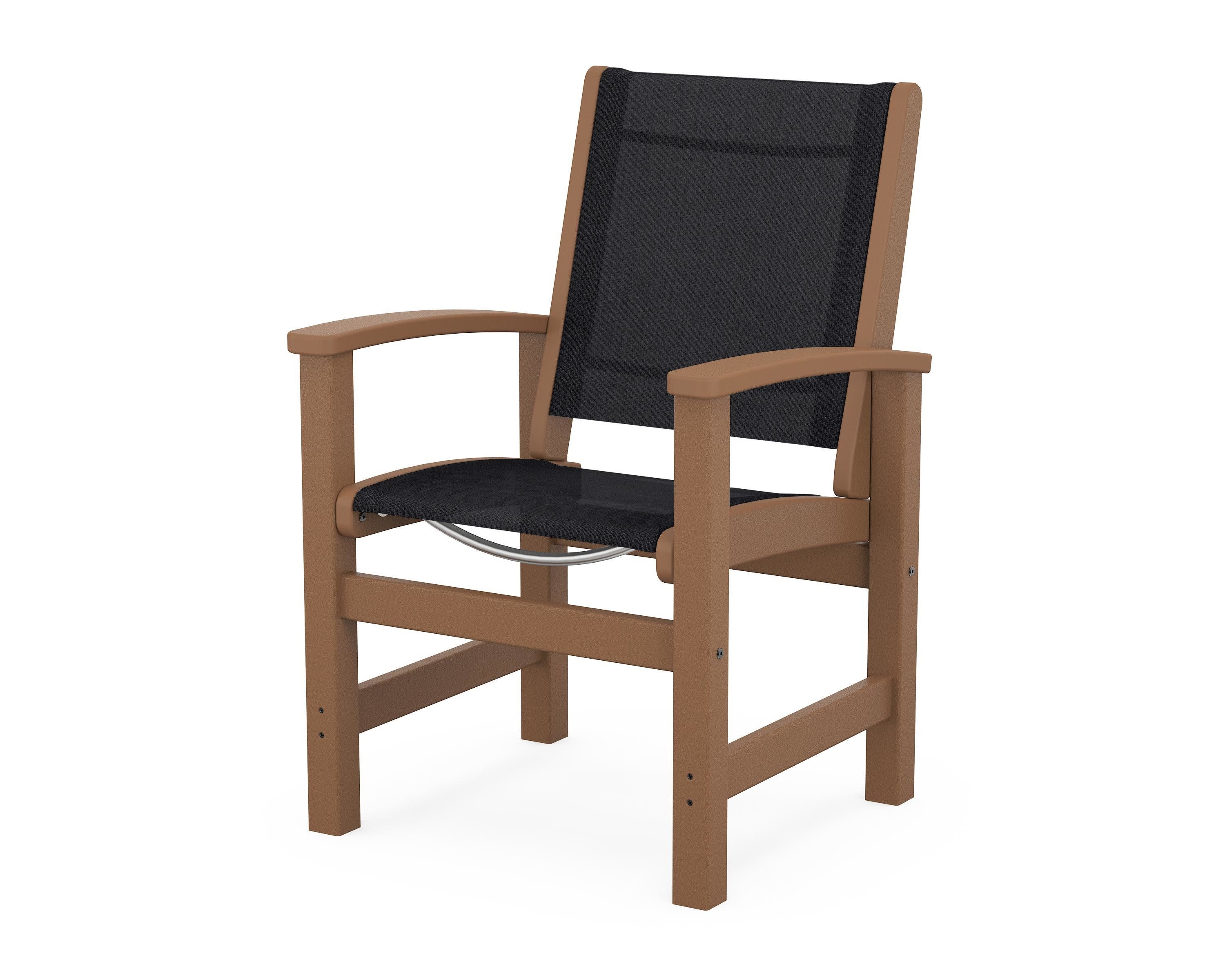 Coastal Dining Chair in Teak / Black Sling