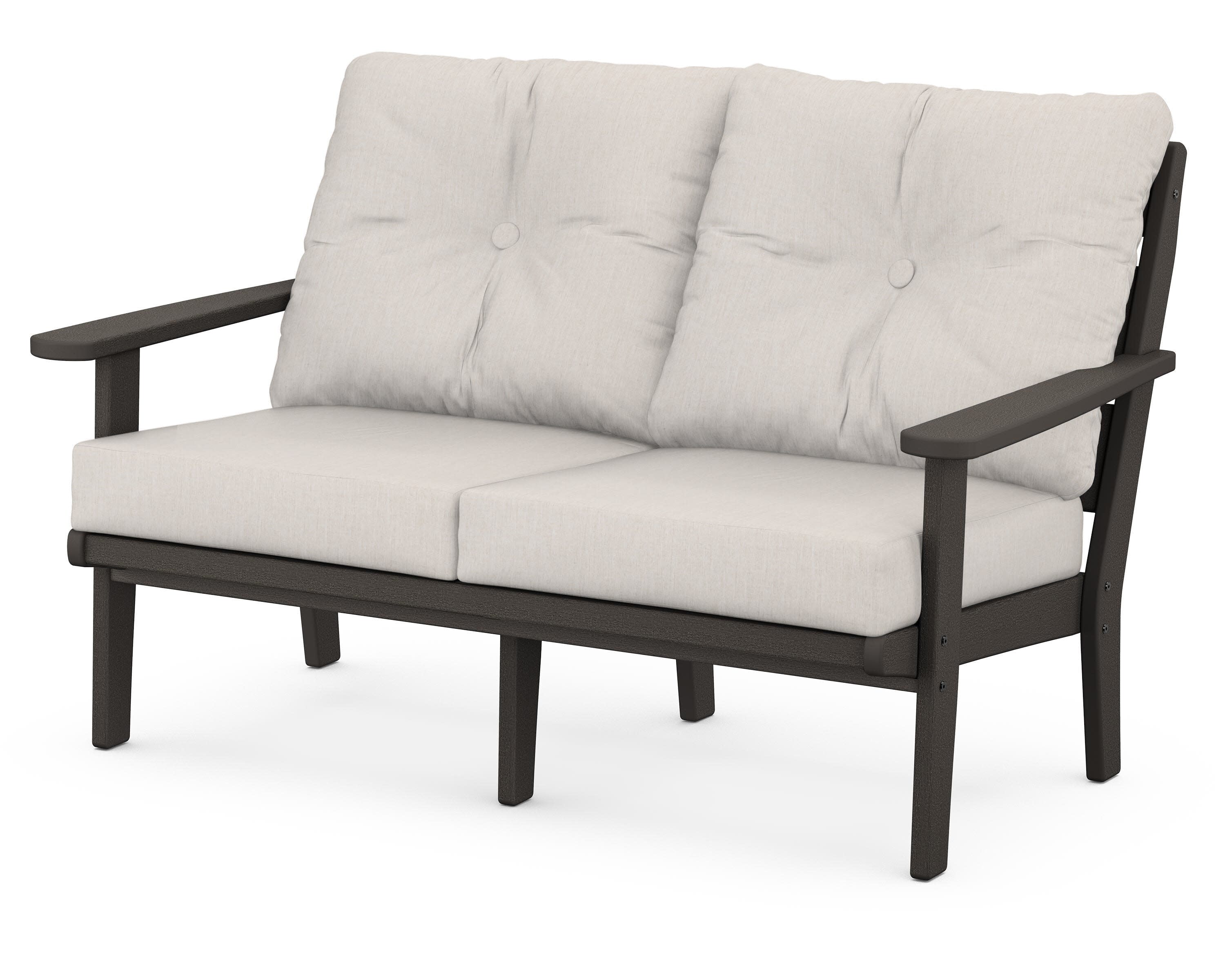 Lakeside Deep Seating Loveseat in Vintage Coffee / Cast Ash