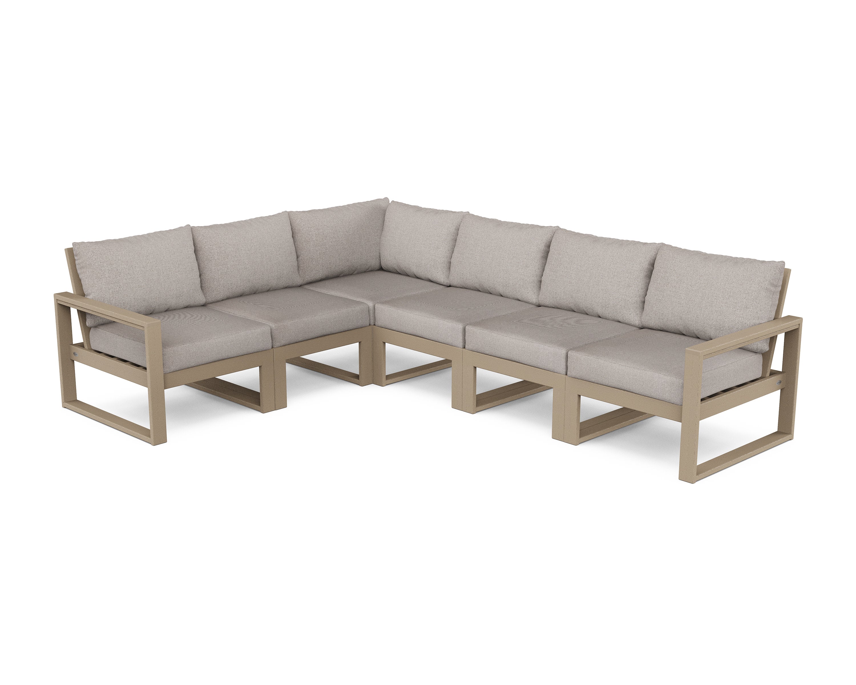 EDGE 6-Piece Modular Deep Seating Set in Vintage Sahara / Weathered Tweed