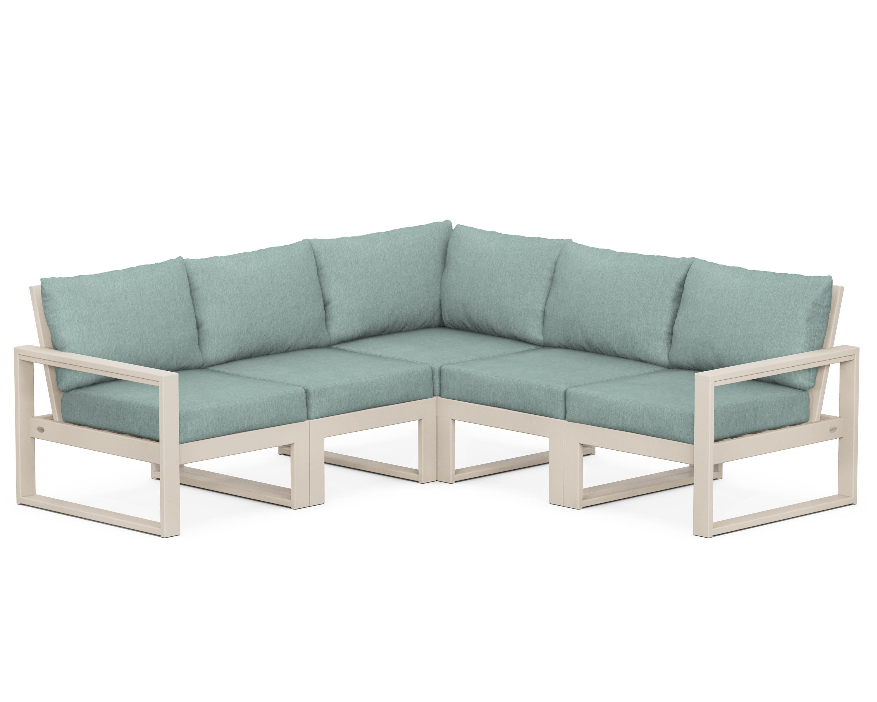 EDGE 5-Piece Modular Deep Seating Set in Sand / Glacier Spa