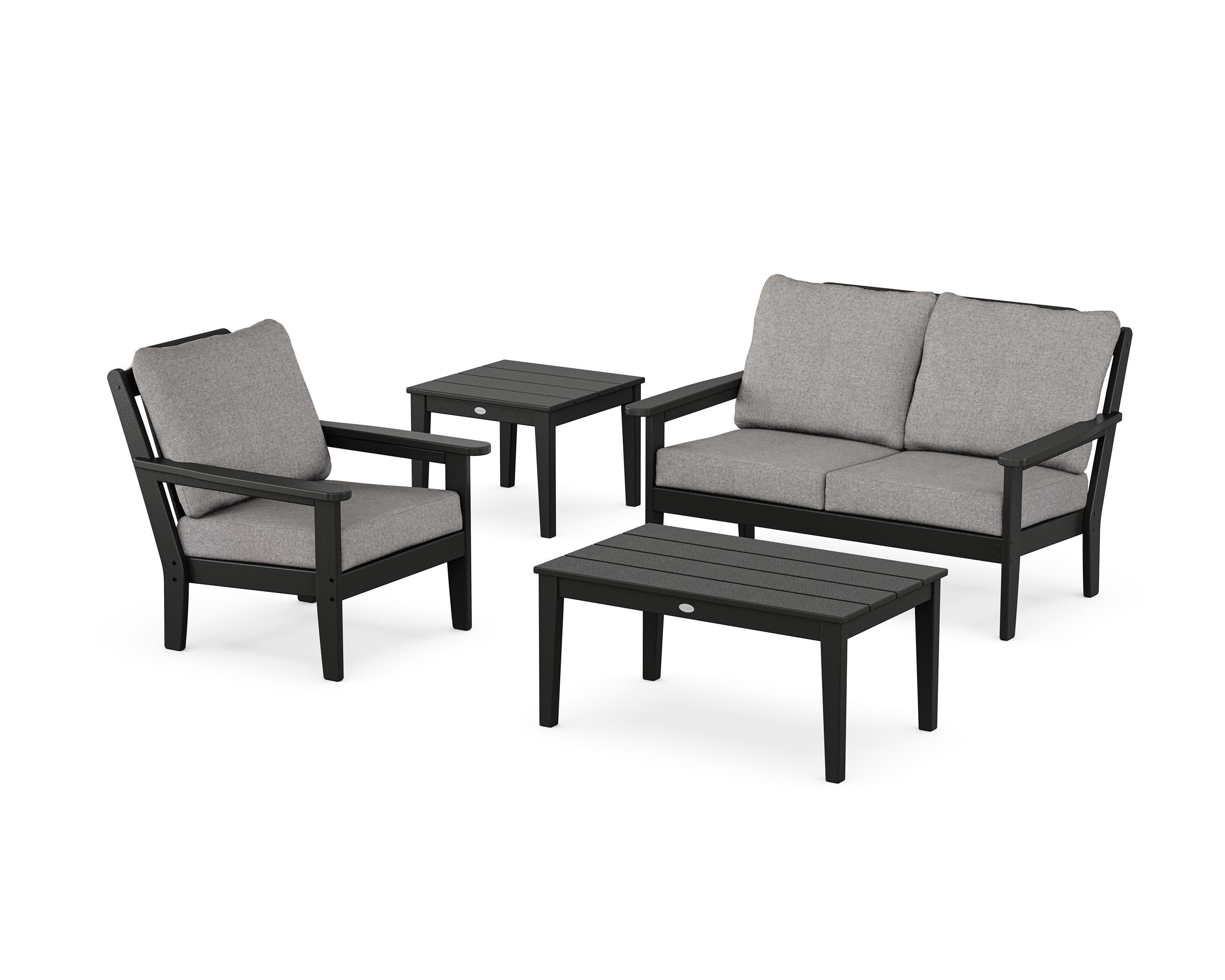Wovendale 4-Piece Deep Seating Set in Black / Grey Mist