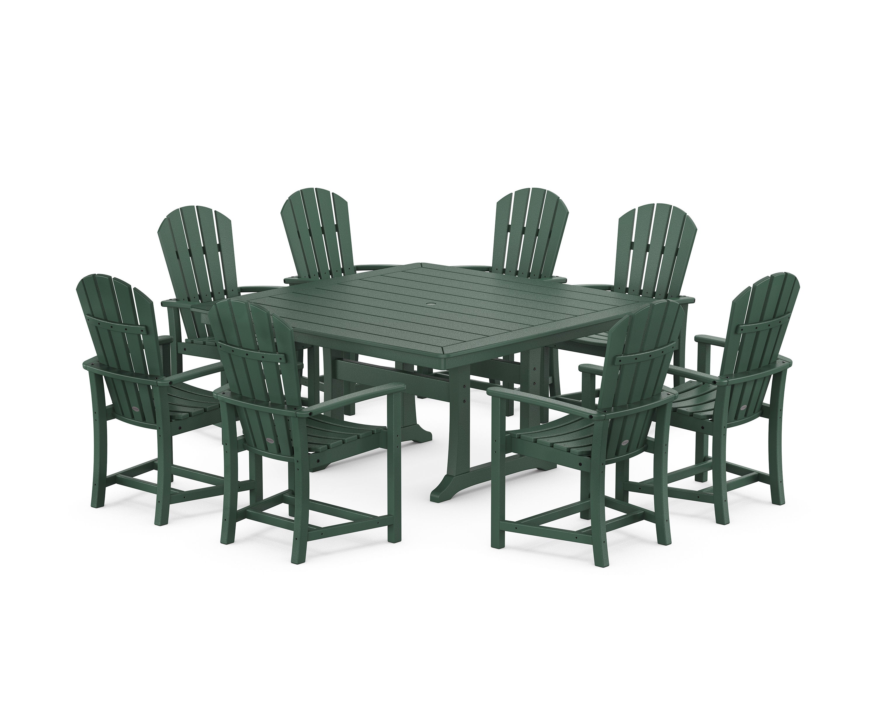 Palm Coast 9-Piece Square Dining Set with Trestle Legs in Green