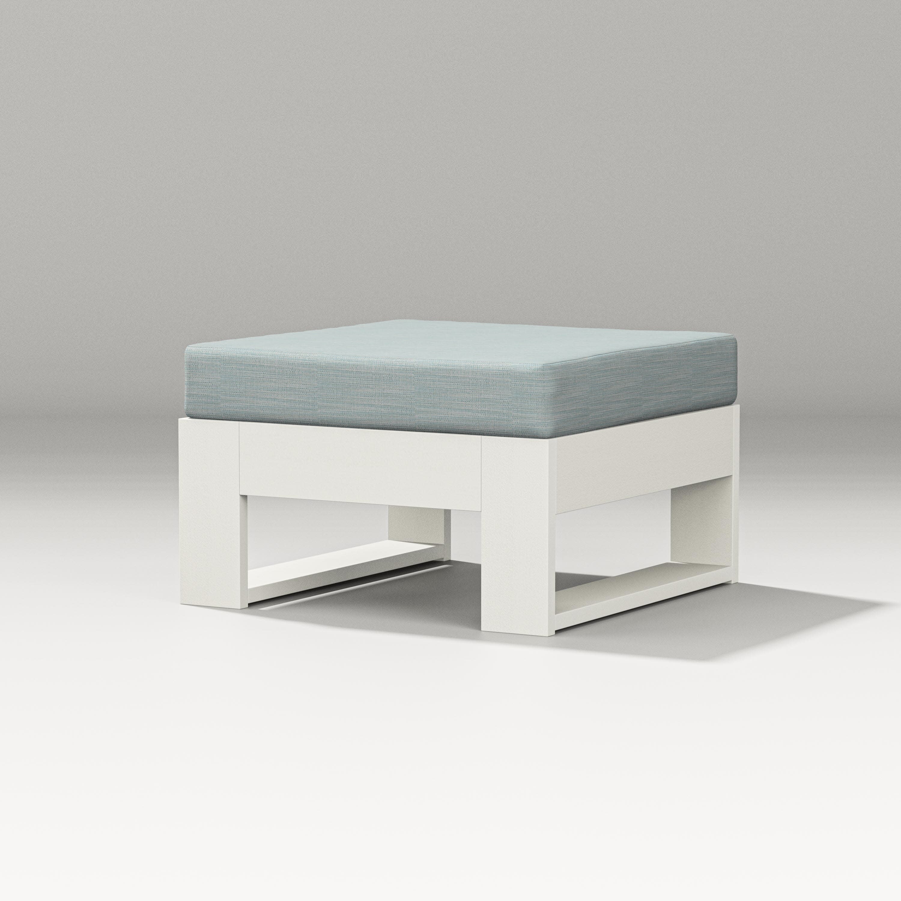 Latitude Lounge Ottoman in Vintage White / Soothe Mist