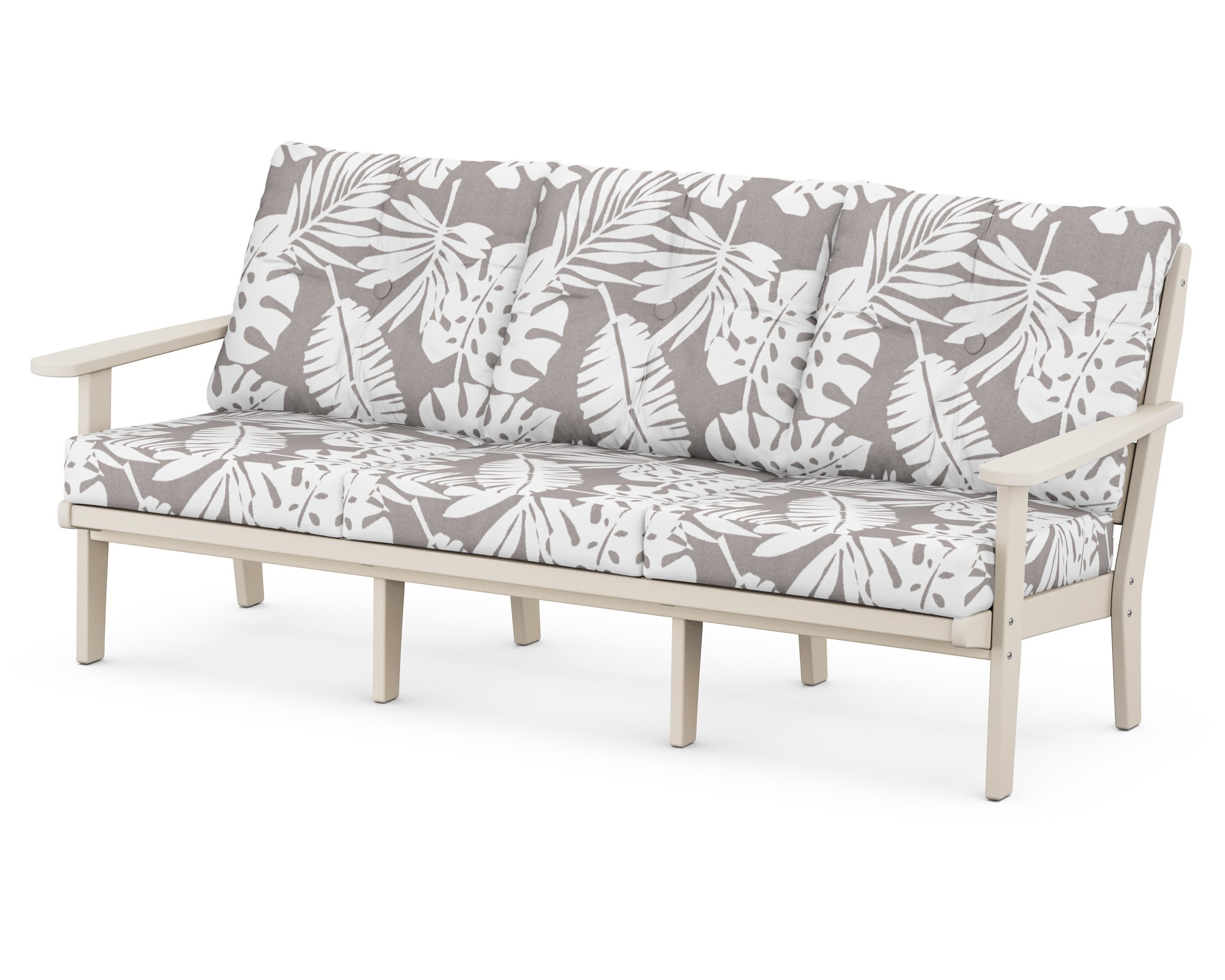 Lakeside Deep Seating Sofa in Sand / Leaf Grey Mist