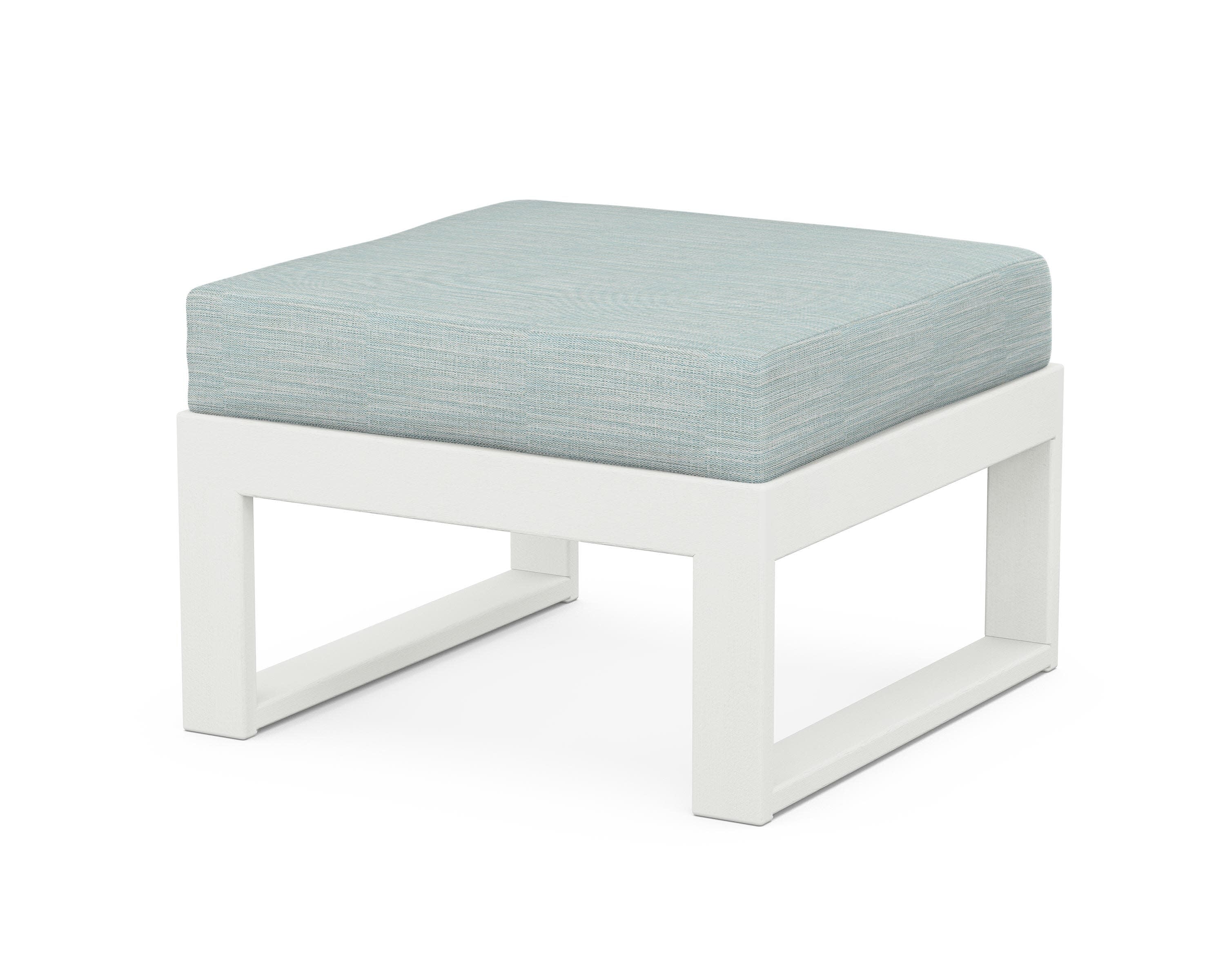 Modular Ottoman - Modern in Vintage White / Soothe Mist