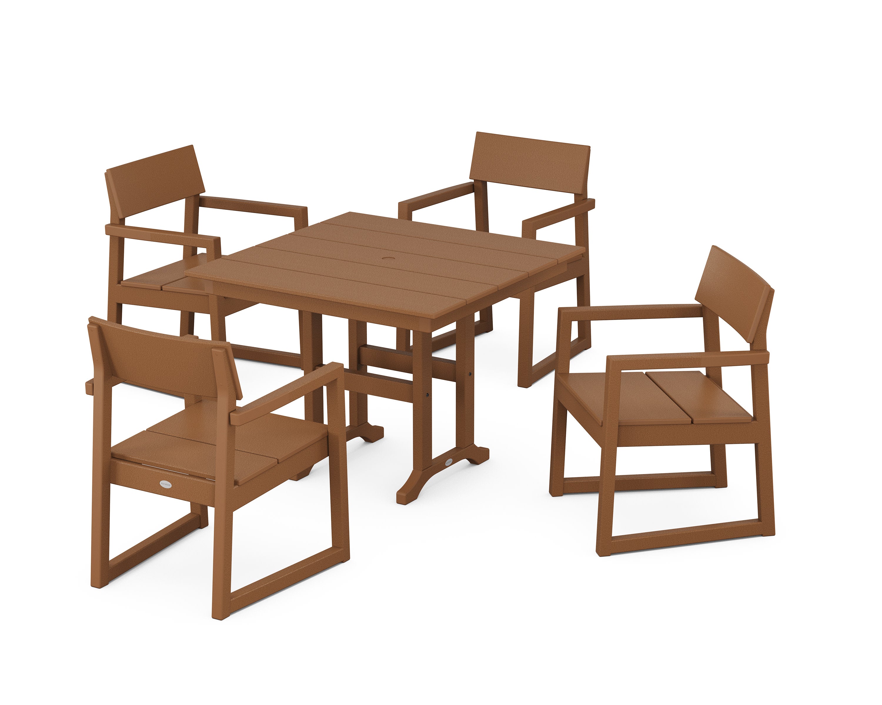 EDGE 5-Piece Farmhouse Dining Set in Teak