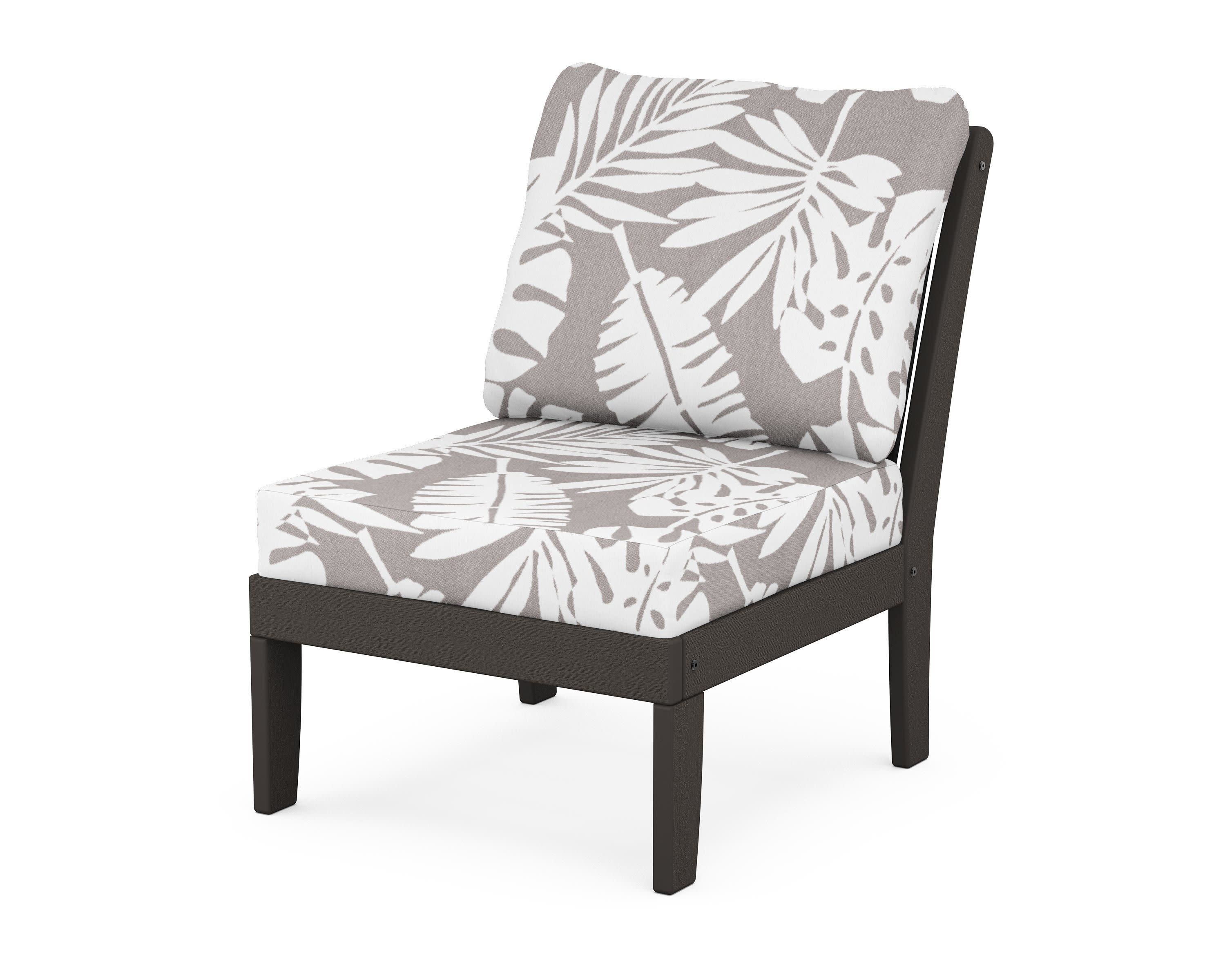 Braxton Modular Armless Chair in Vintage Coffee / Leaf Grey Mist