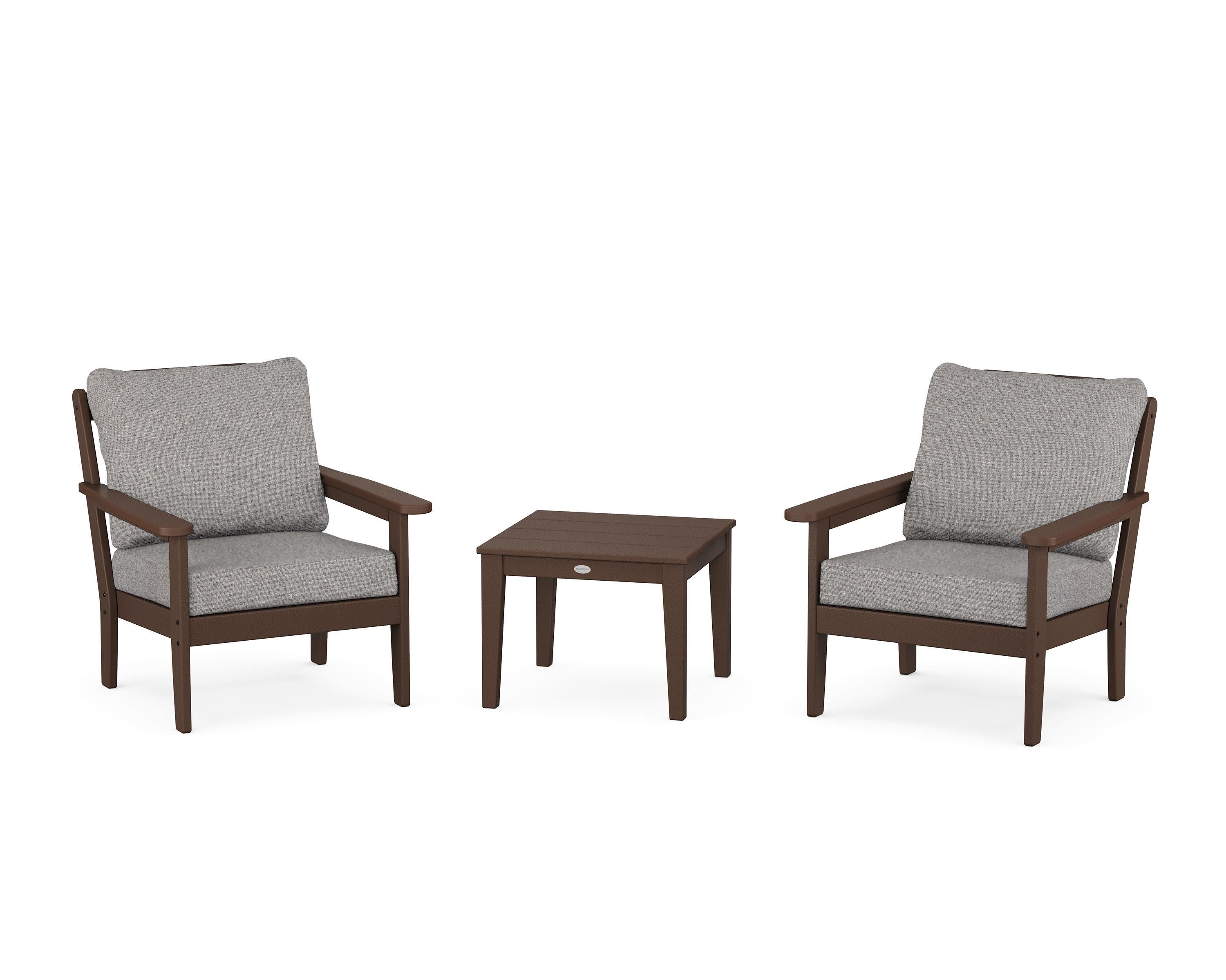 Cottage 3-Piece Deep Seating Set in Mahogany / Grey Mist