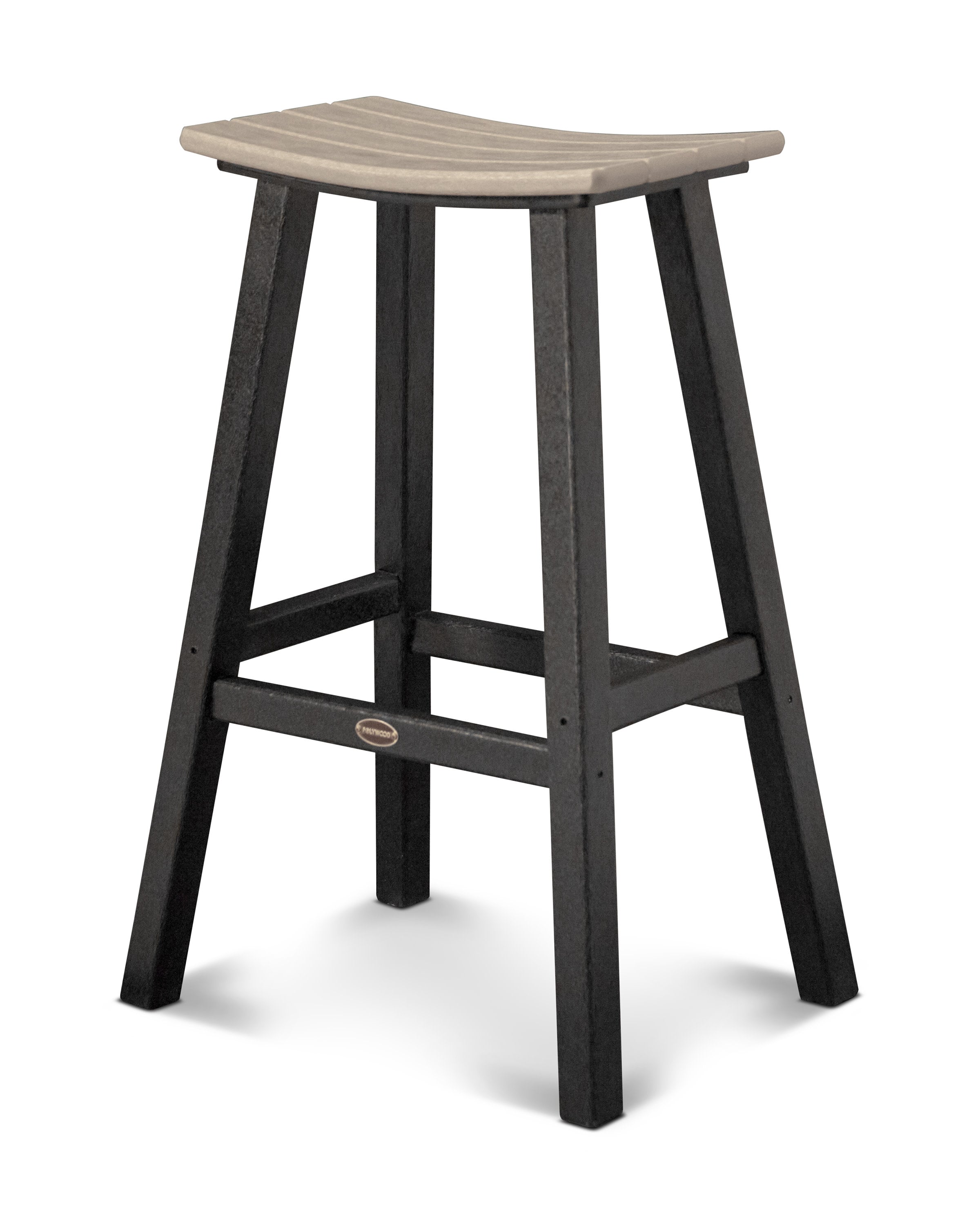 Contempo 30" Saddle Bar Stool in Black / Sand