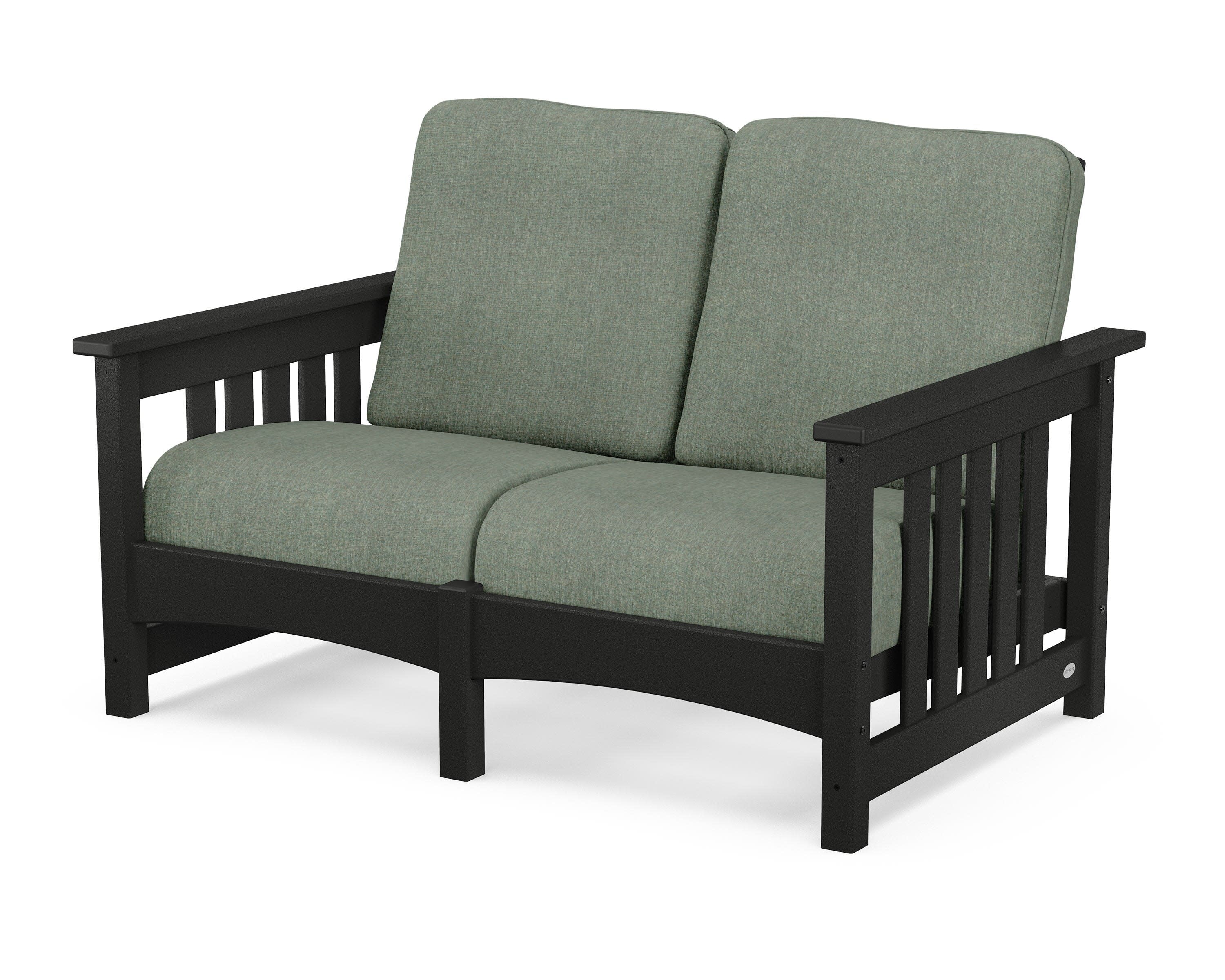 Club Mission Loveseat in Black / Cast Sage