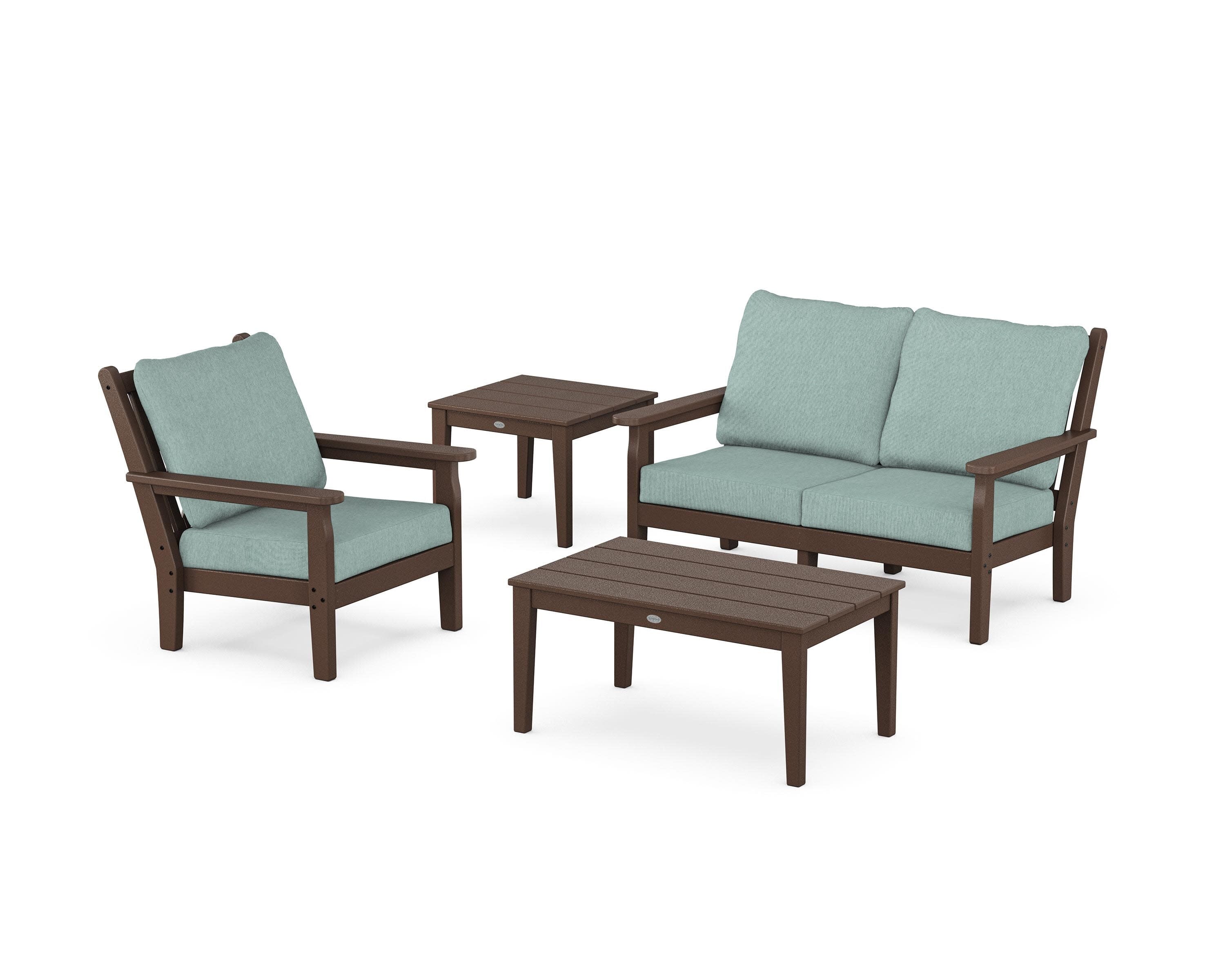 Chippendale 4-Piece Deep Seating Set in Mahogany / Glacier Spa