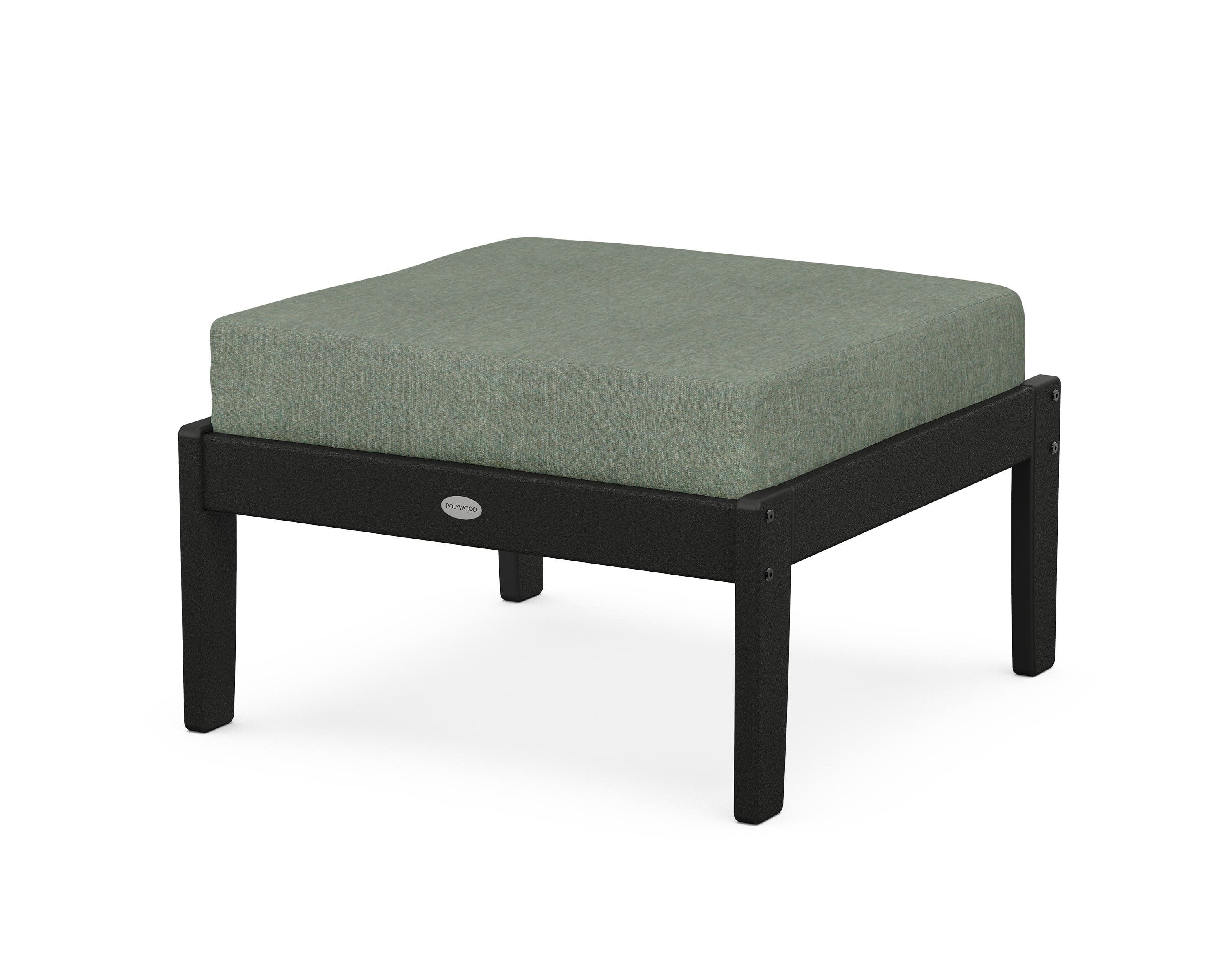 Braxton Deep Seating Ottoman in Black / Cast Sage