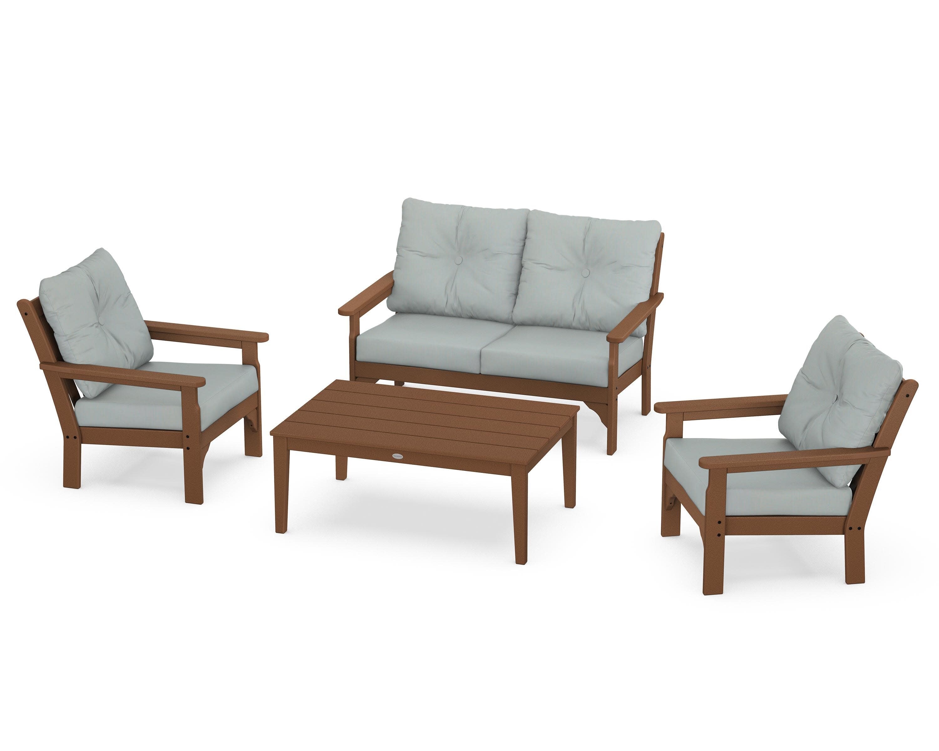 Vineyard 4-Piece Deep Seating Set in Teak / Spa
