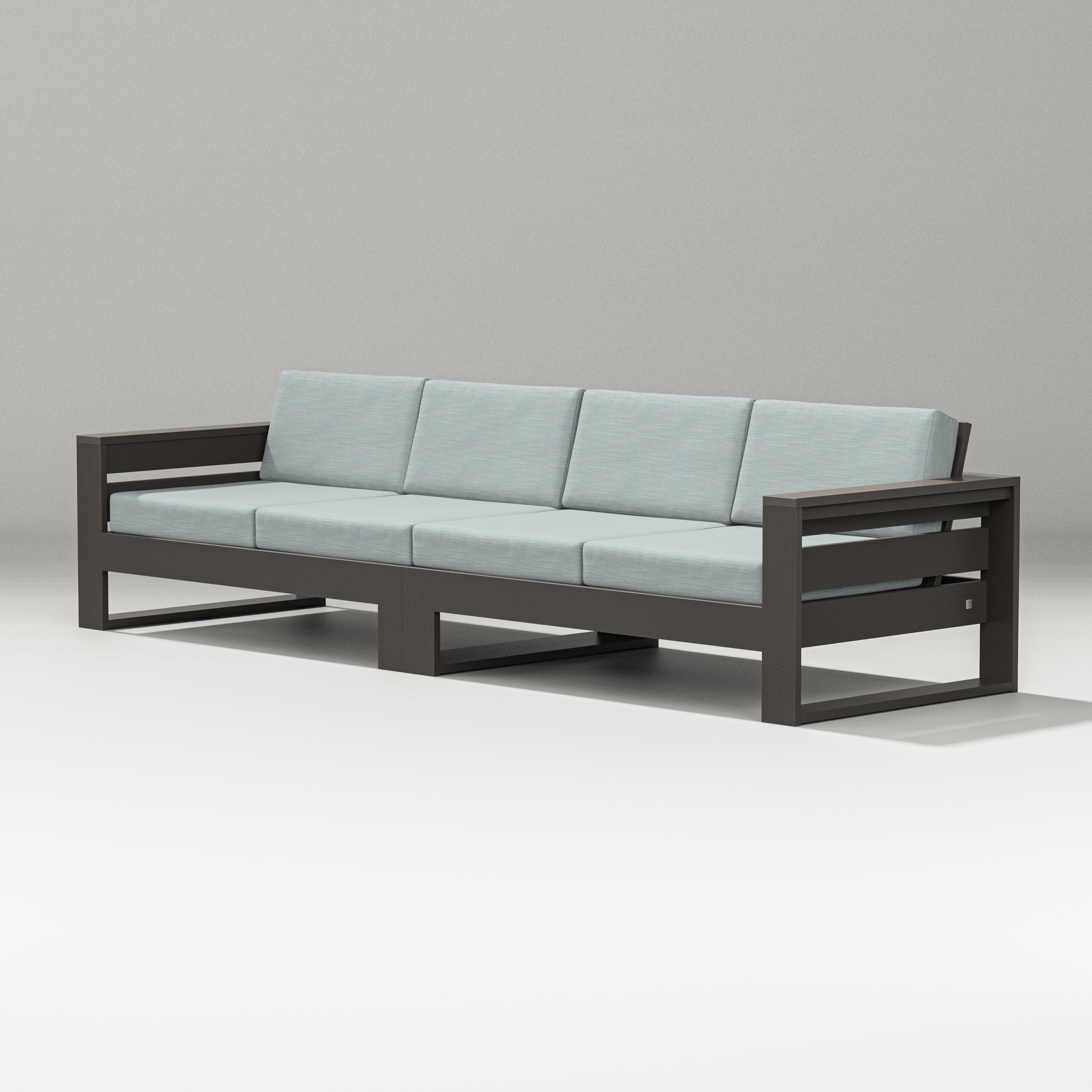 Latitude Straight Sectional in Vintage Coffee / Soothe Mist