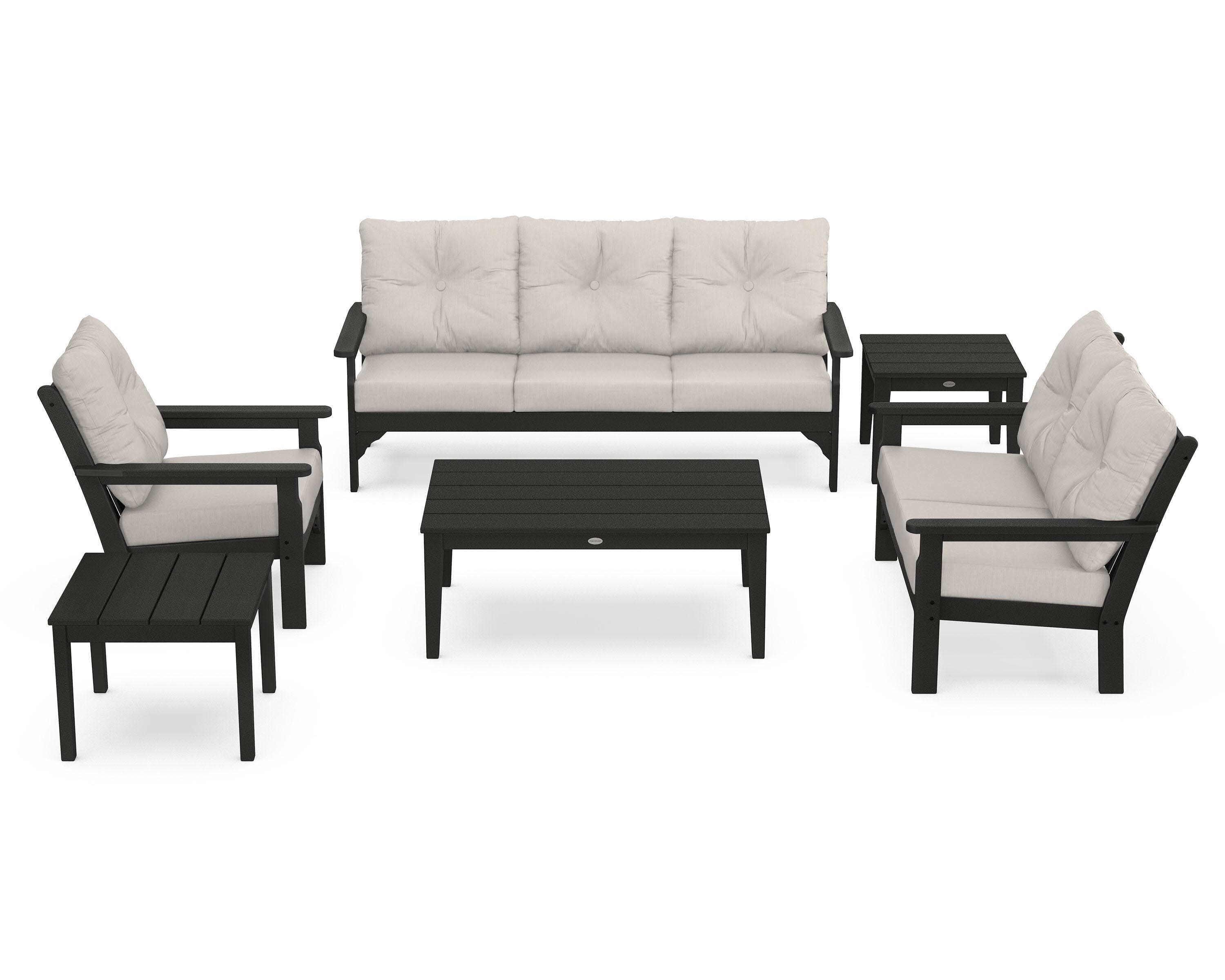 Vineyard 6-Piece Deep Seating Set in Green / Cast Ash