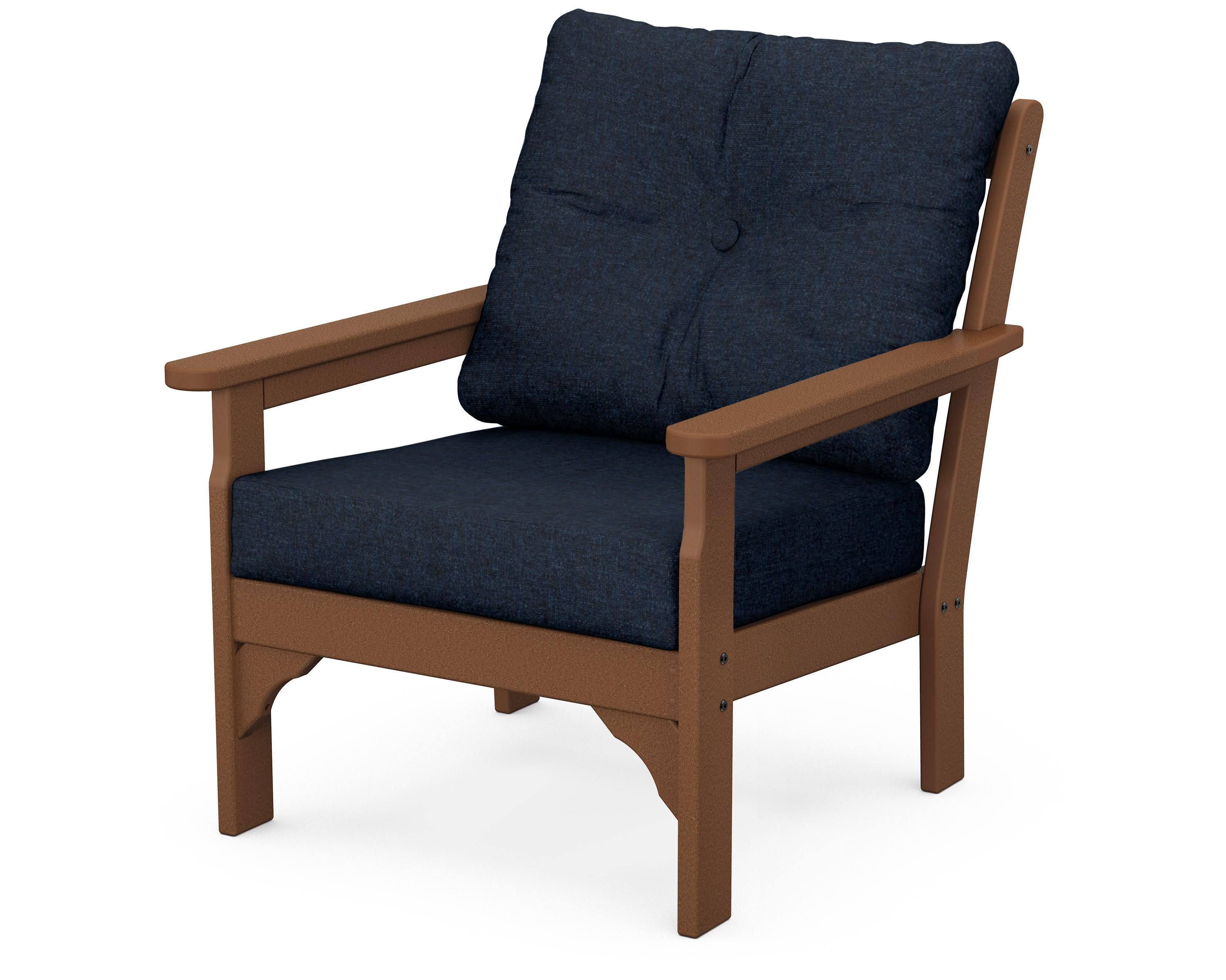 Vineyard Deep Seating Chair in Teak / Marine Indigo