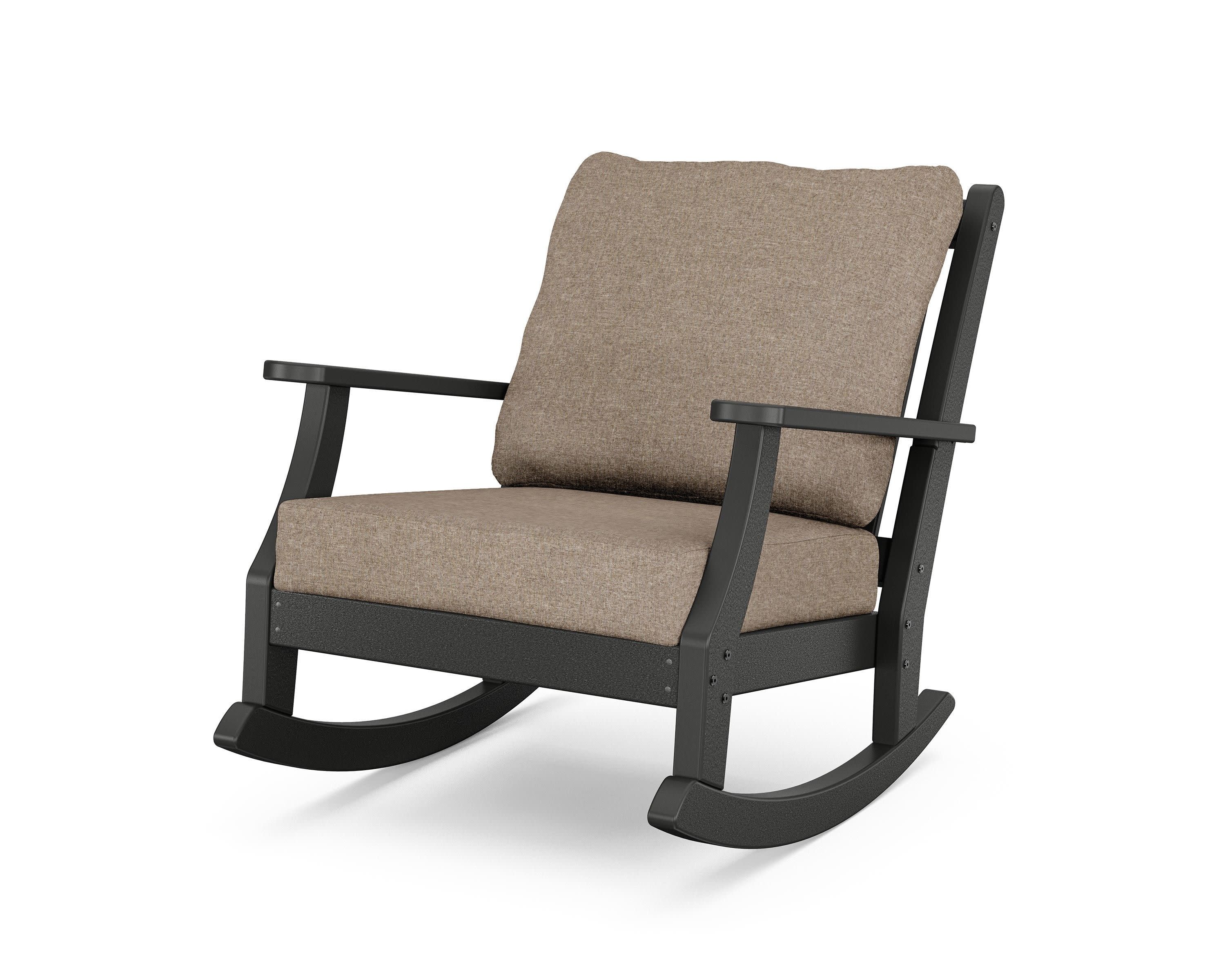 Wovendale Deep Seating Rocking Chair in Black / Spiced Burlap