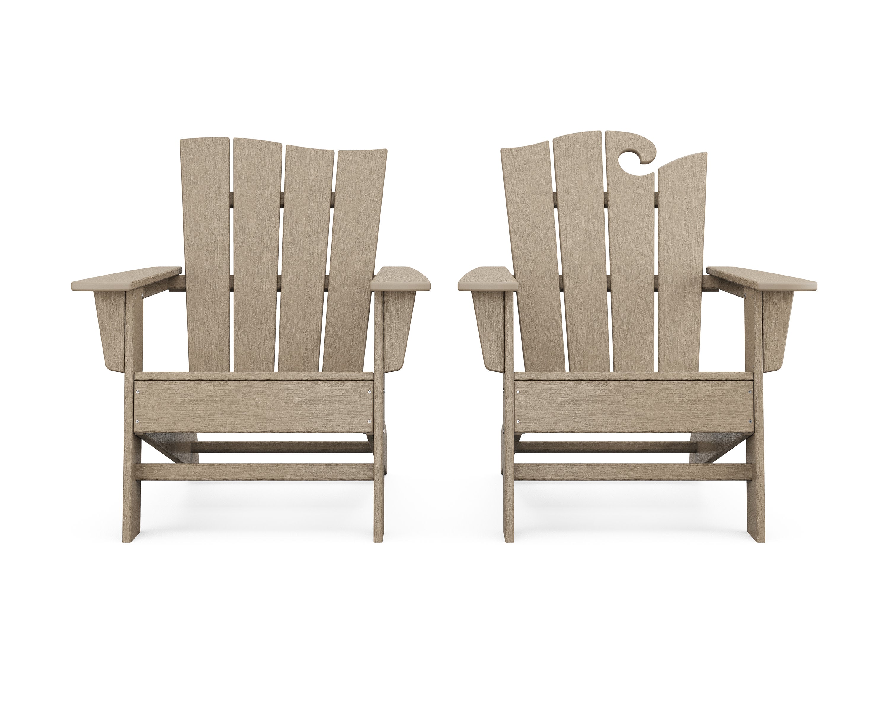 Wave 2-Piece Adirondack Set with The Wave Chair Left in Vintage Sahara