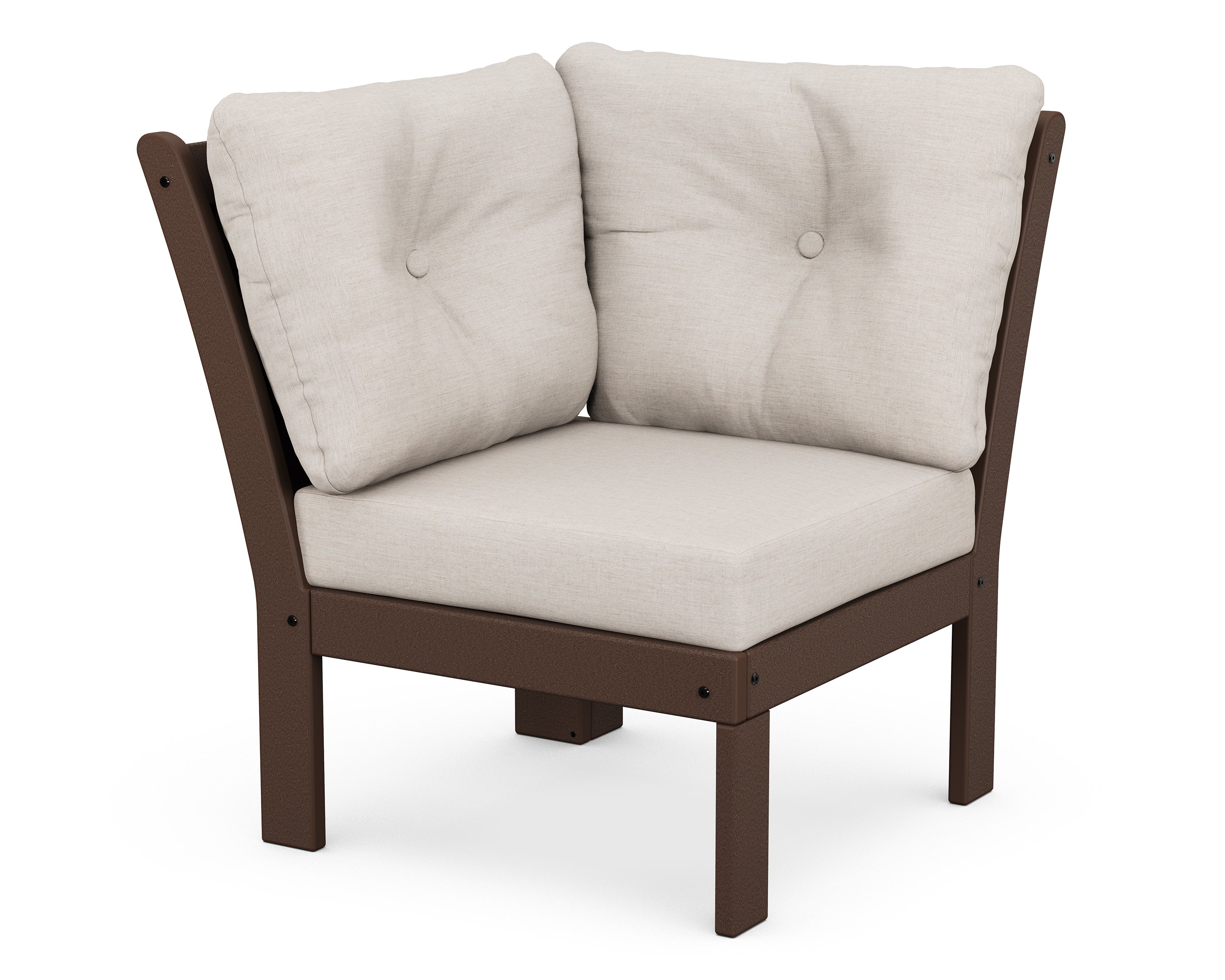 Vineyard Modular Corner Chair in Mahogany / Cast Ash