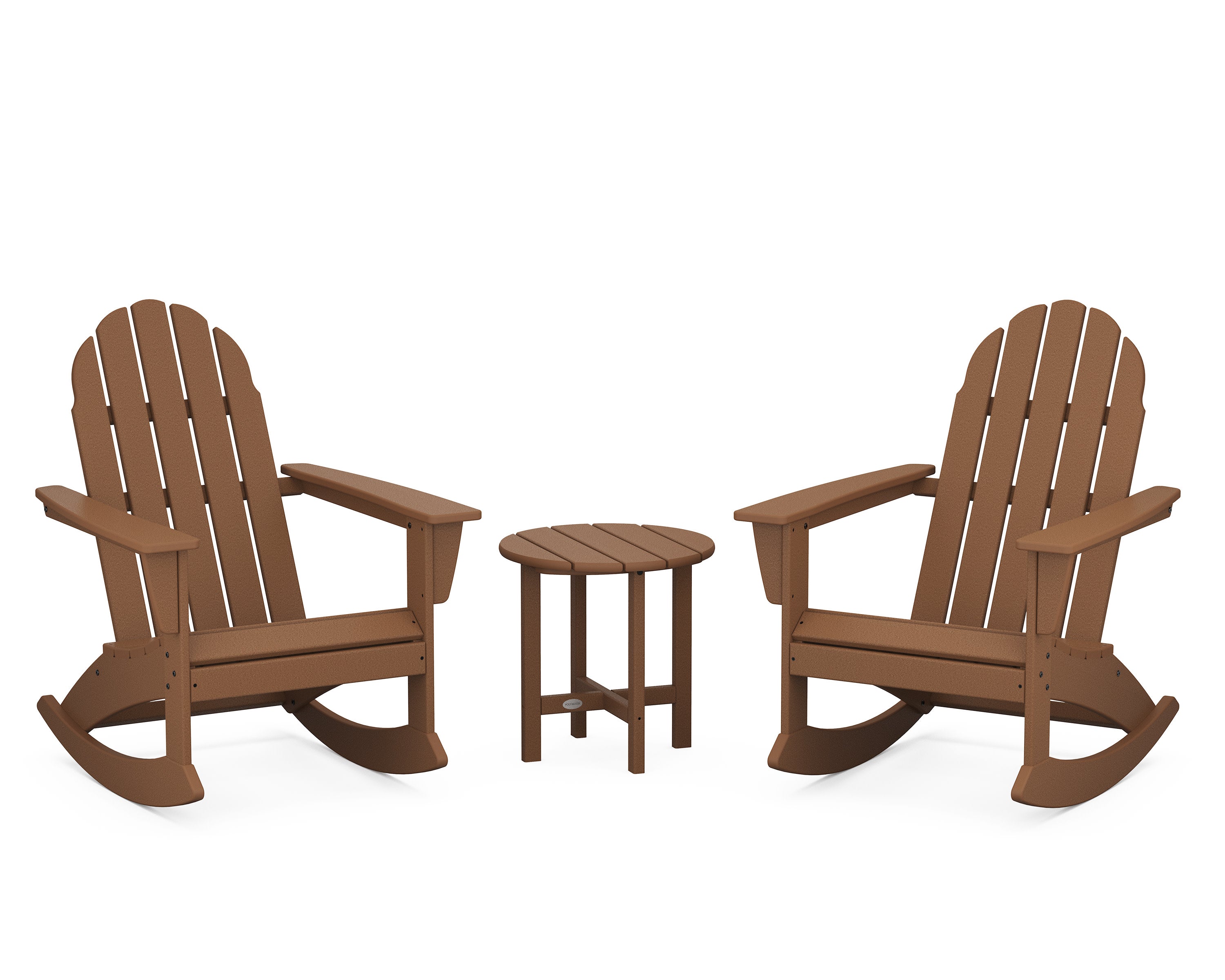 Vineyard 3-Piece Adirondack Rocking Chair Set in Teak