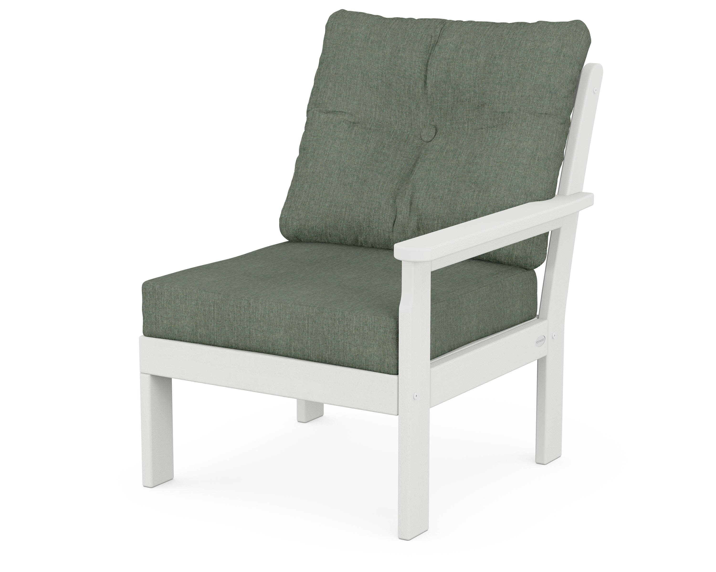 Vineyard Modular Right Arm Chair in Vintage White / Cast Sage