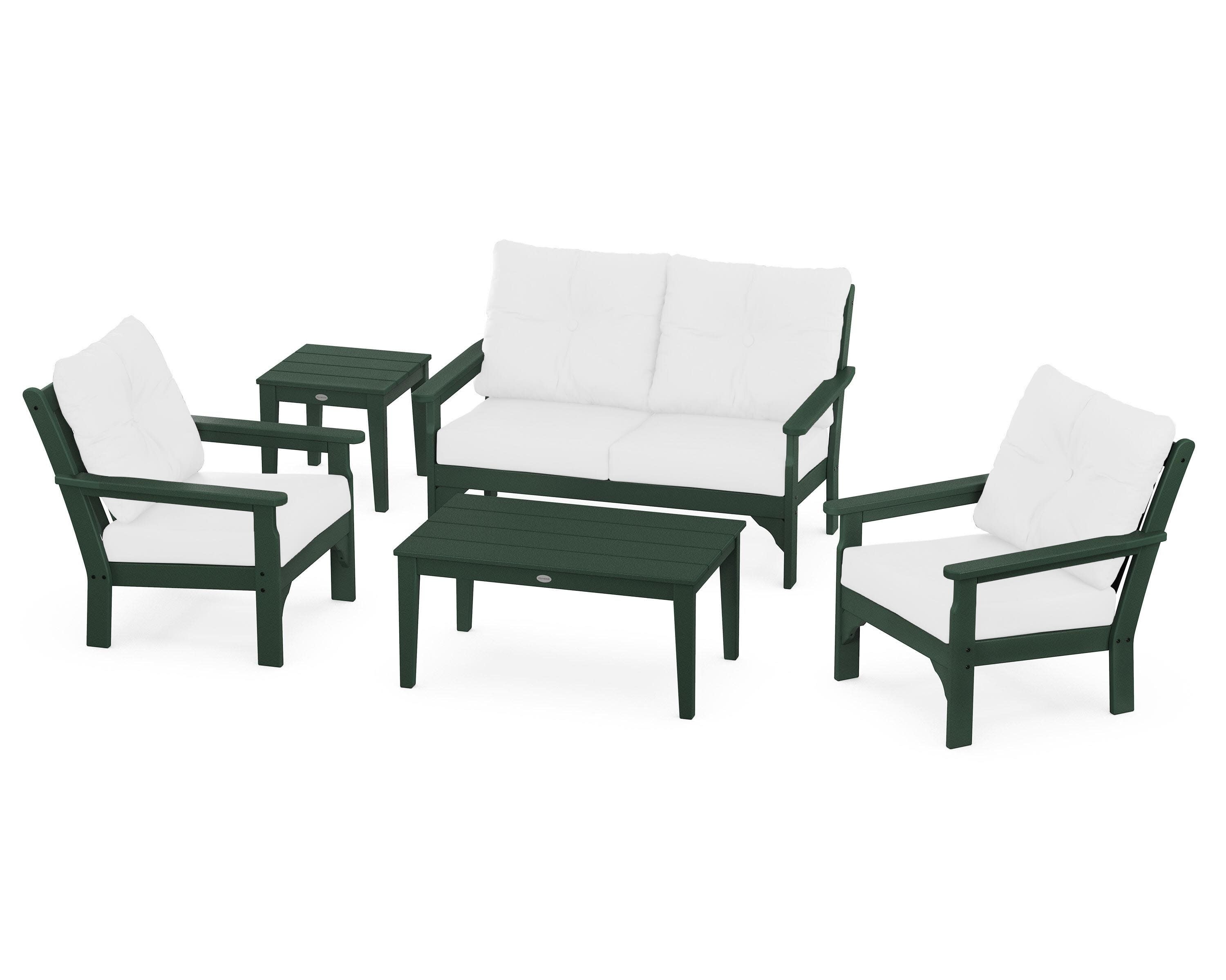 Vineyard 5-Piece Deep Seating Set in Green / Natural