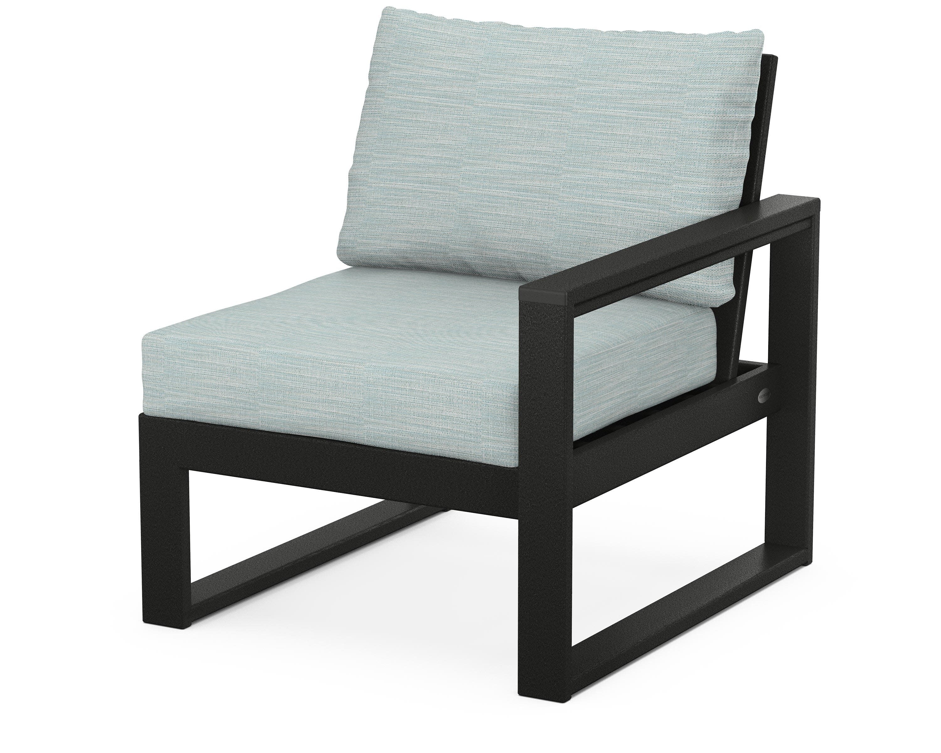 EDGE Modular Right Arm Chair in Black / Soothe Mist