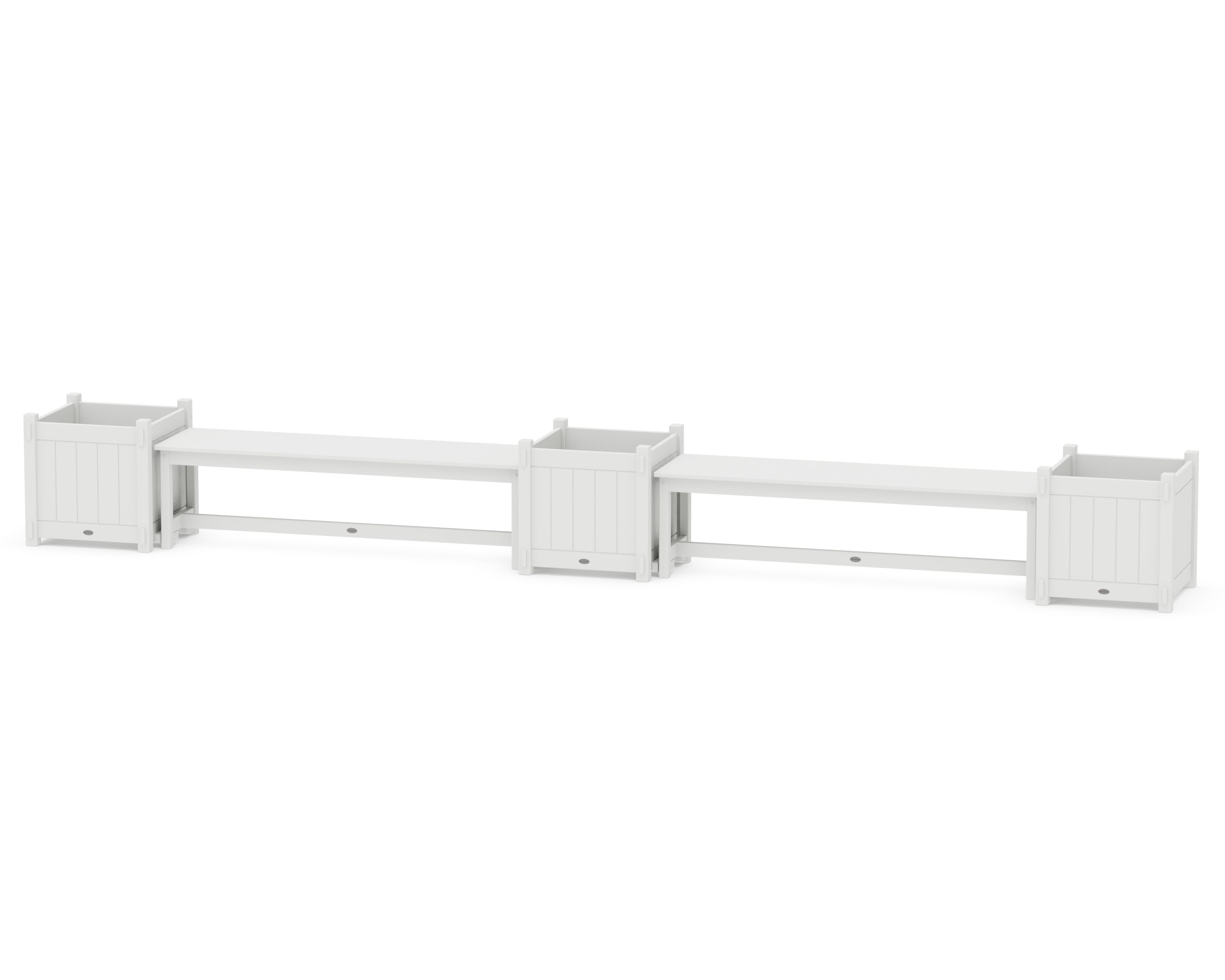 60" Vineyard Straight Double Planter Bench Set - Large in White