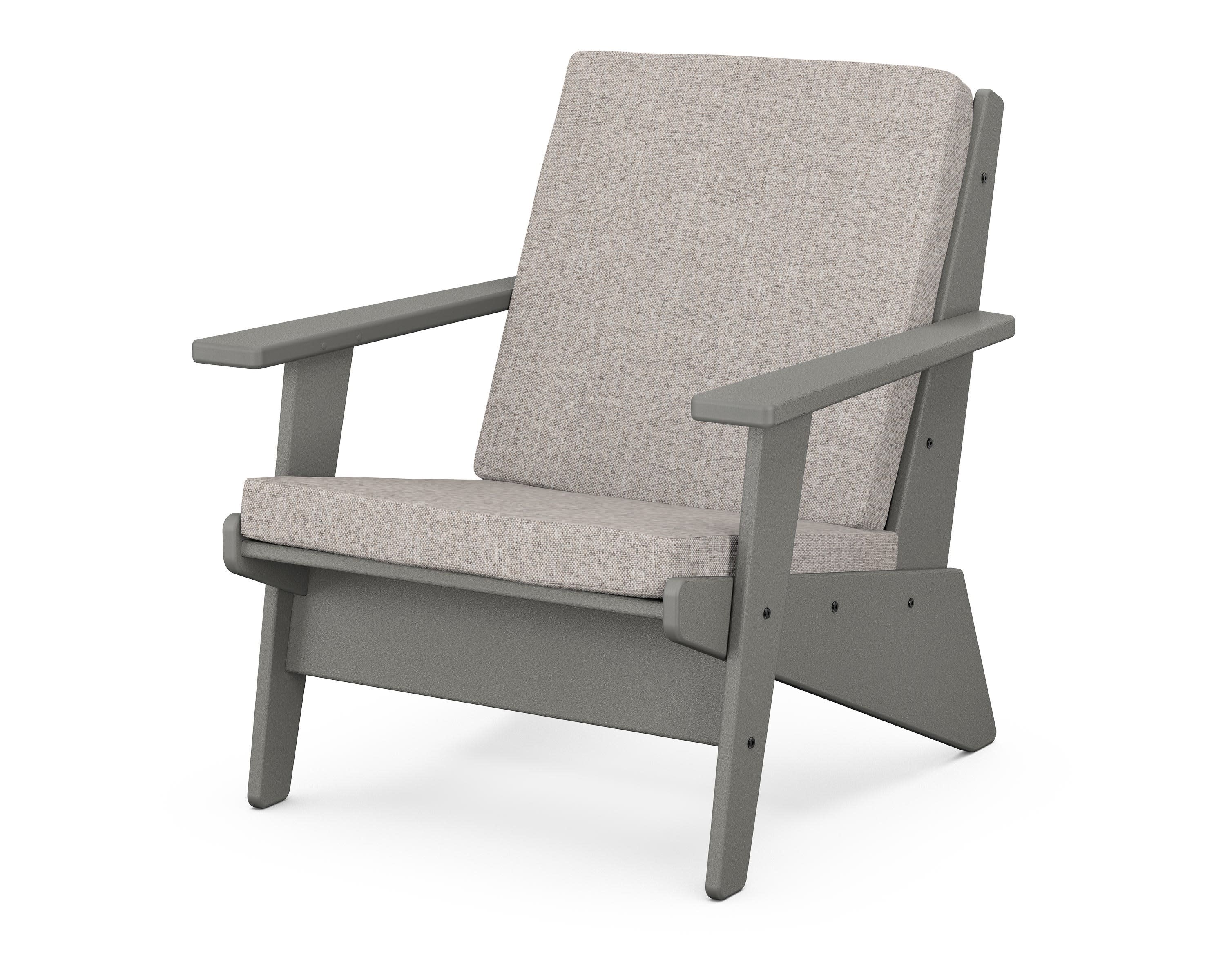 Riviera Modern Lounge Chair in Slate Grey / Weathered Tweed