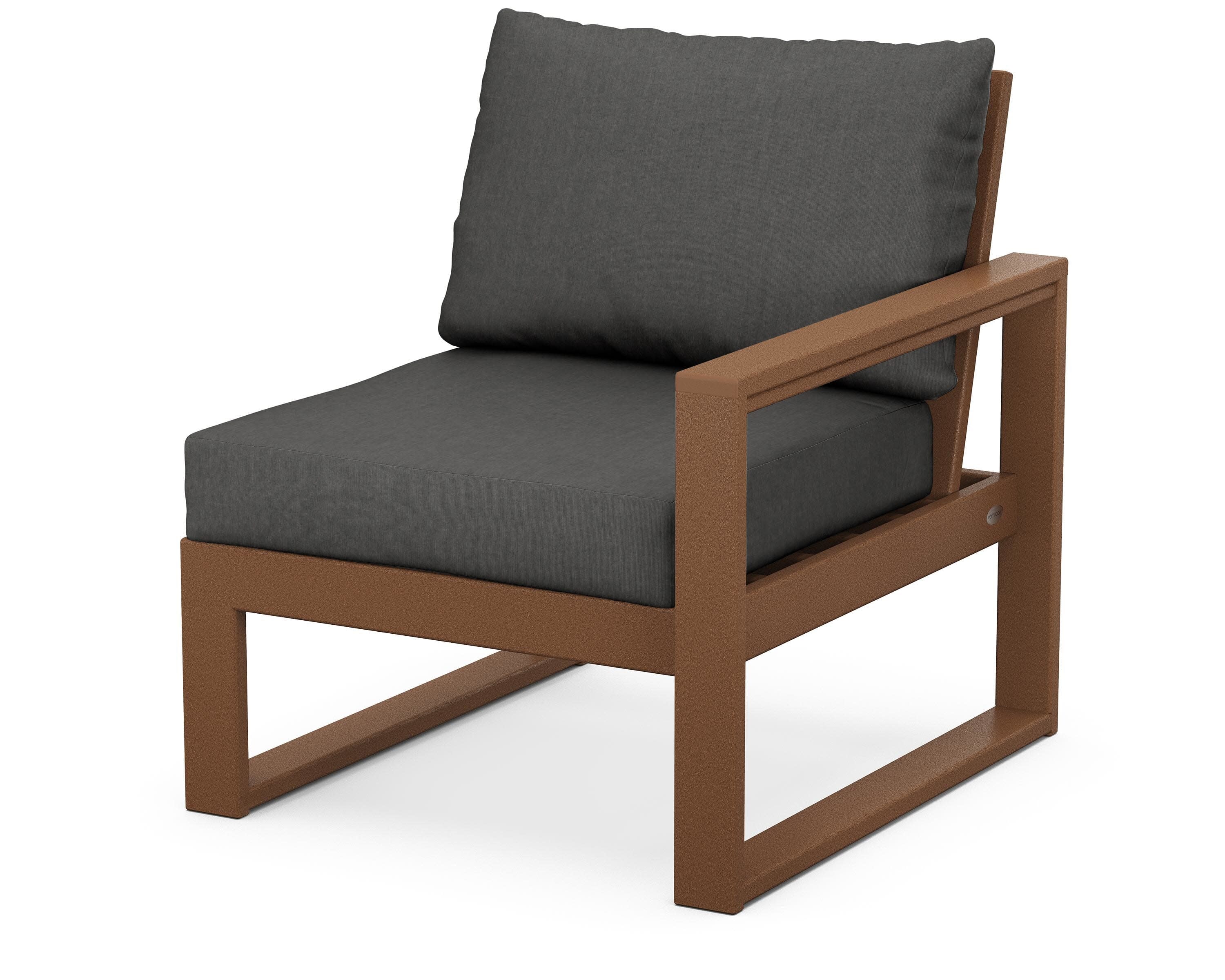 EDGE Modular Right Arm Chair in Teak / Spectrum Carbon