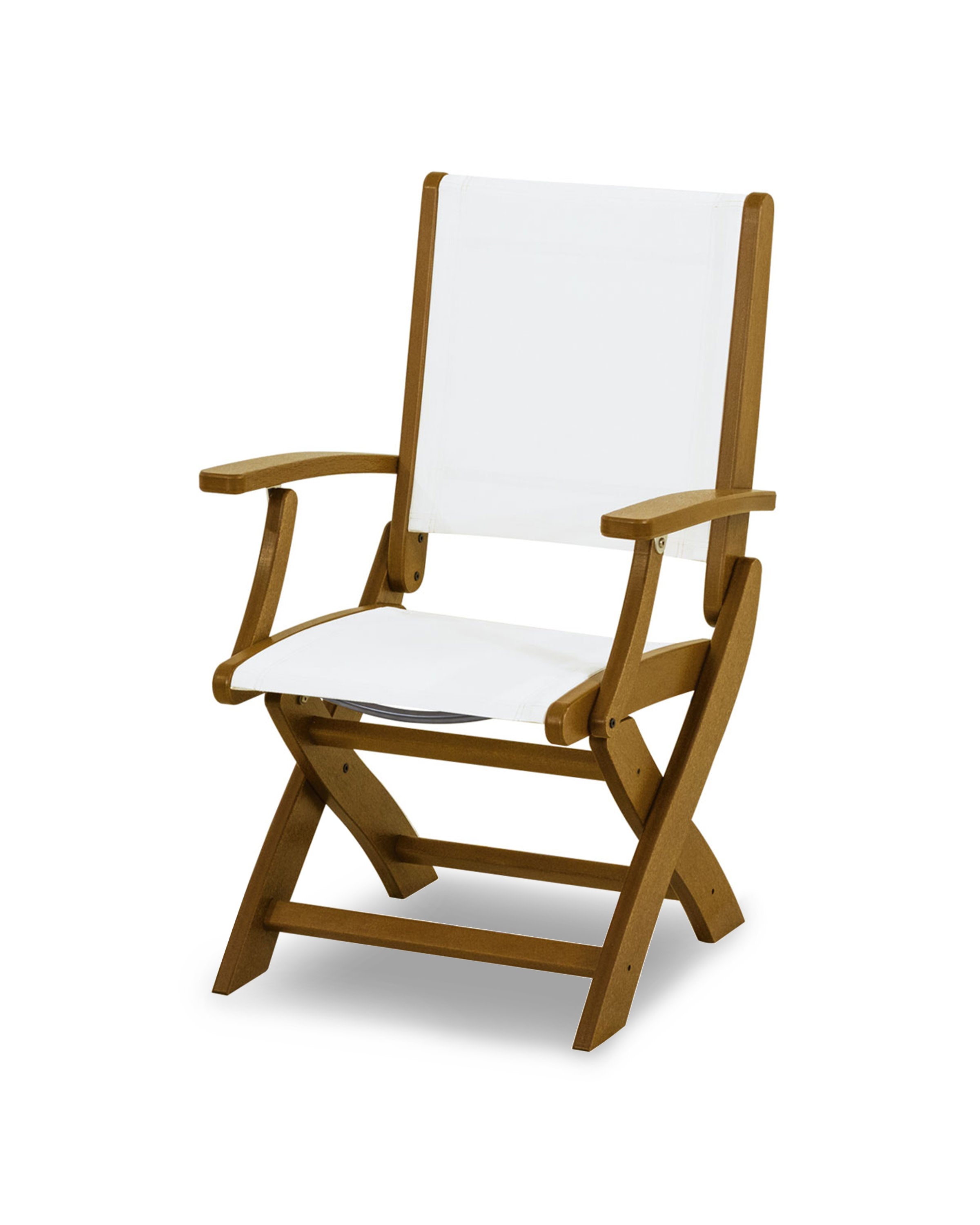Coastal Folding Chair in Teak / White Sling