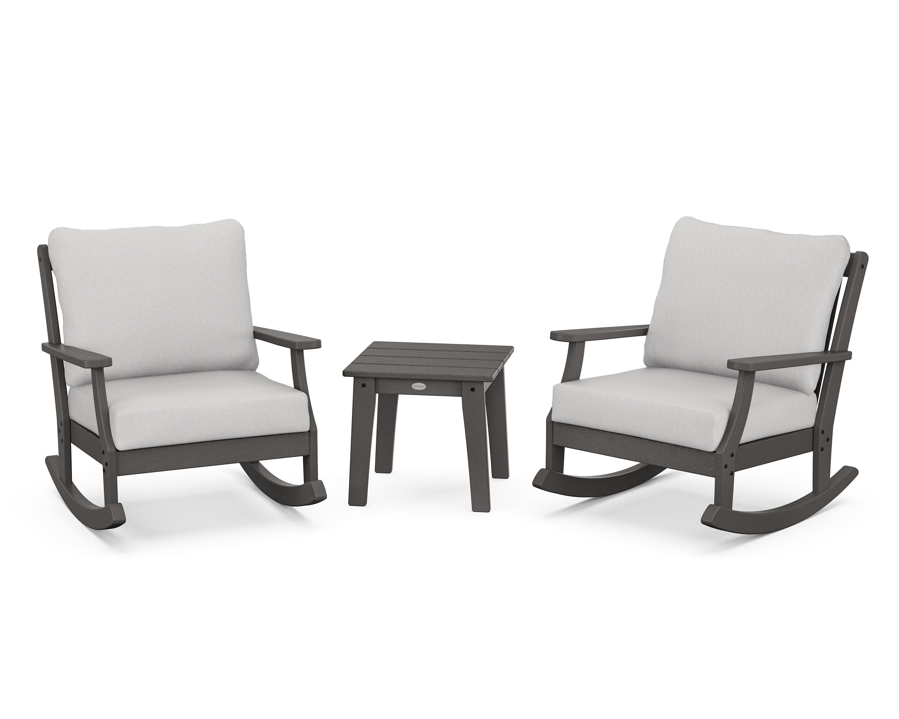 Braxton 3-Piece Deep Seating Rocker Set in Vintage Coffee / Diamond in the Rough